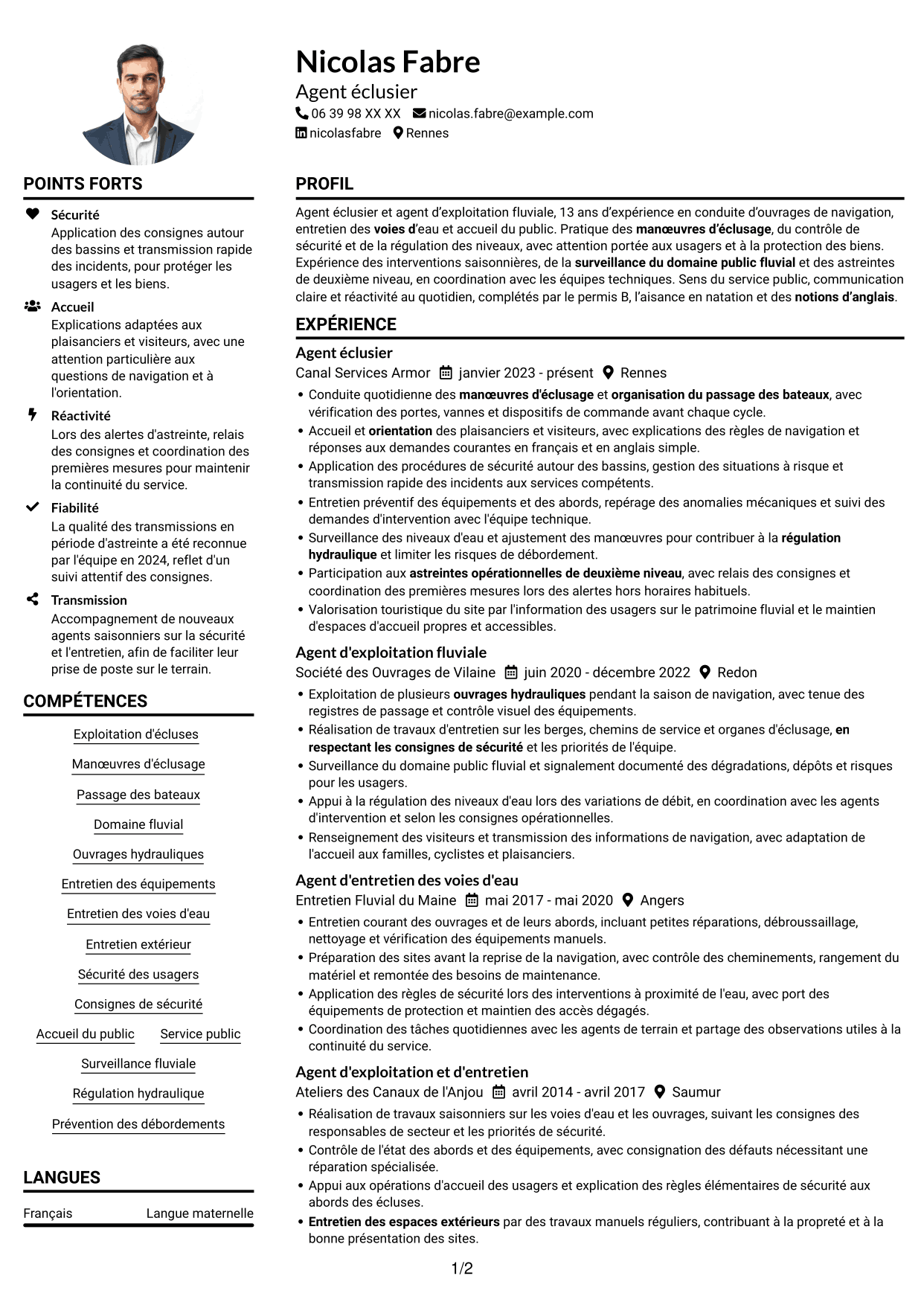 Exemple de CV — page 1
