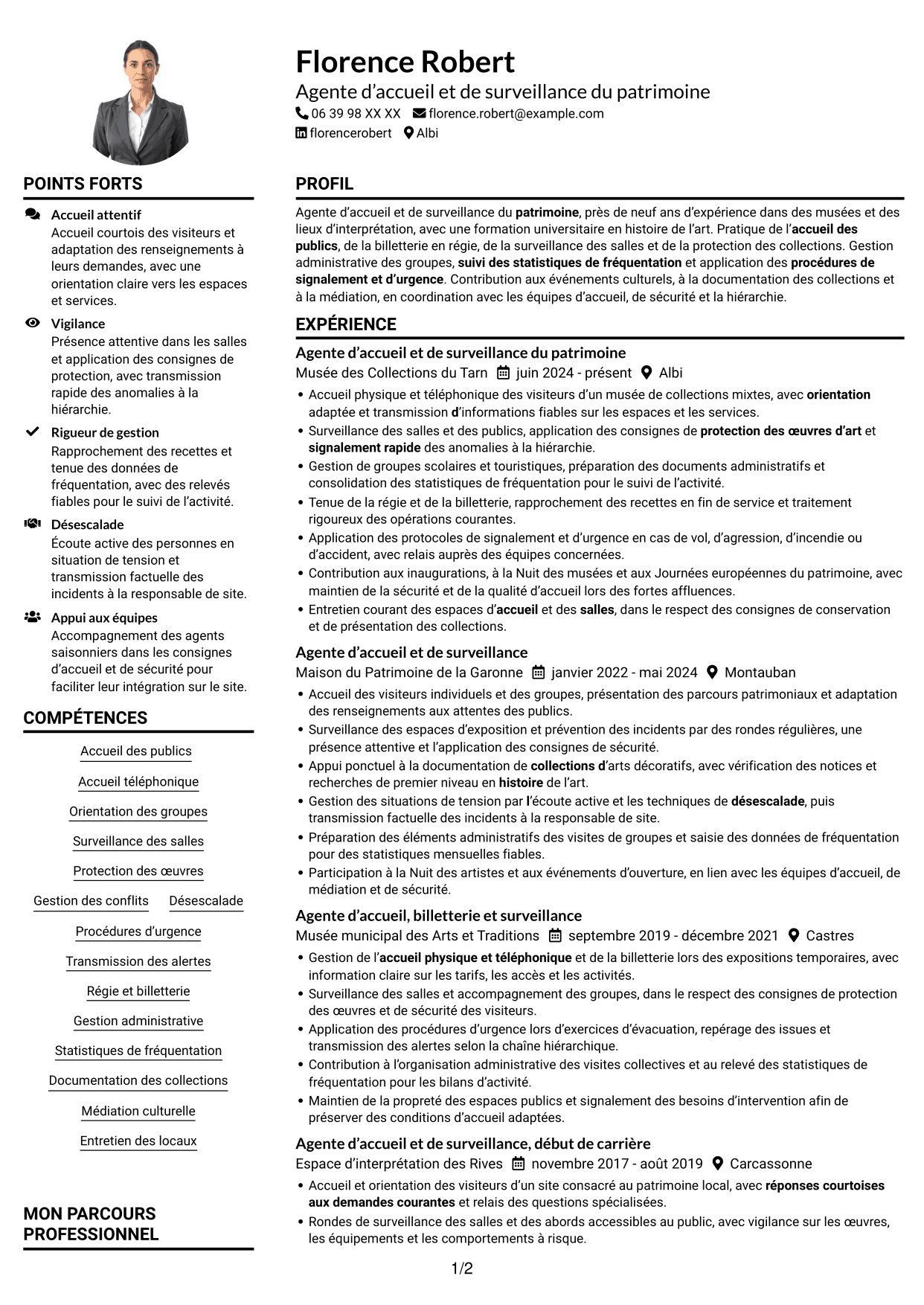 Exemple de CV — page 1