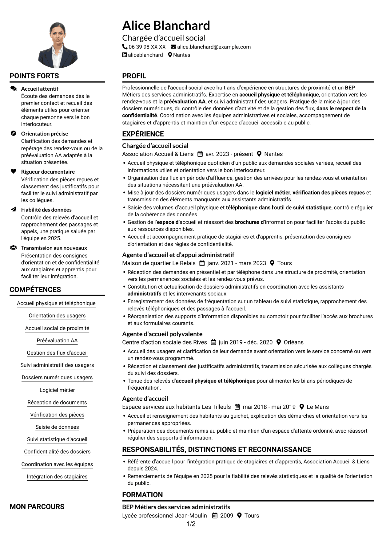 Exemple de CV — page 1