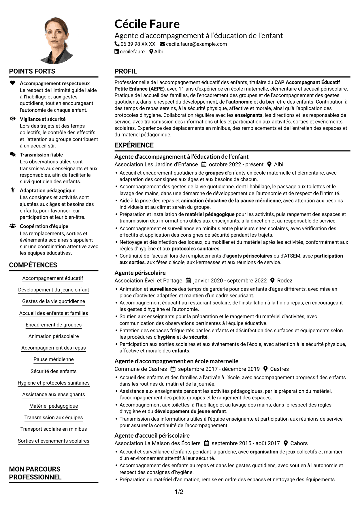 Exemple de CV — page 1