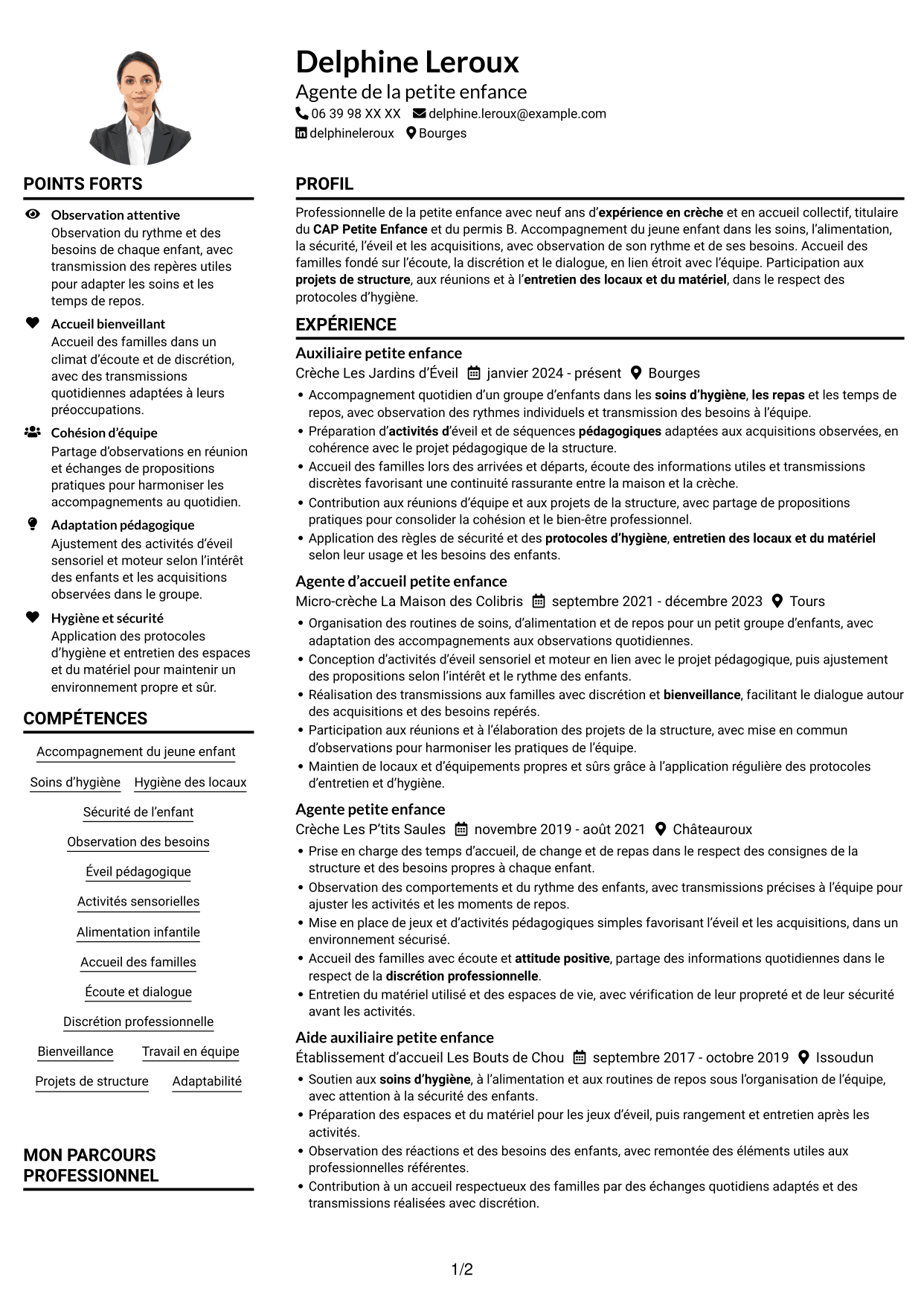 Exemple de CV — page 1