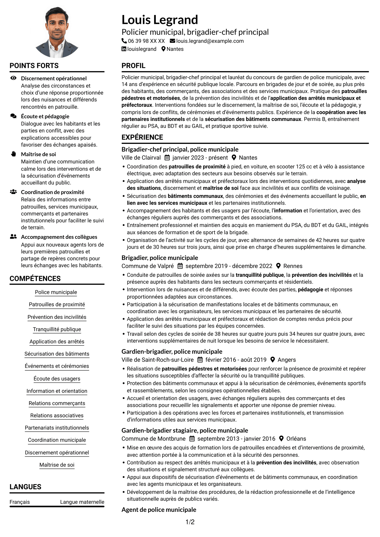 Exemple de CV — page 1