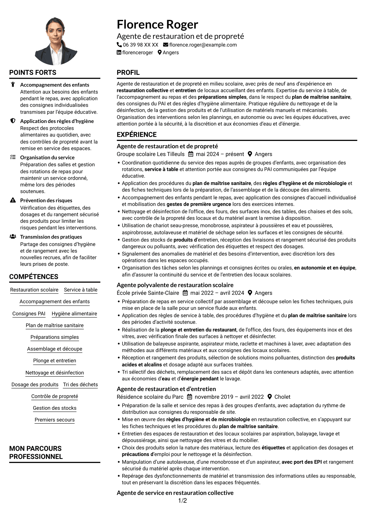 Exemple de CV — page 1