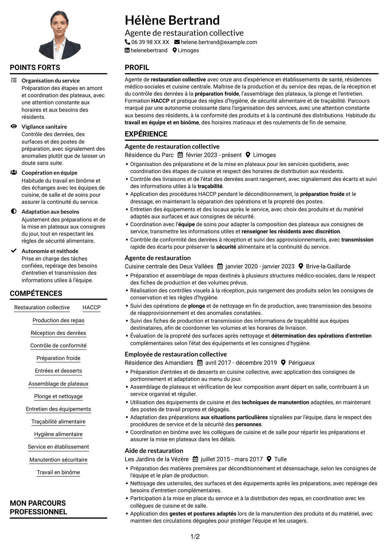 Exemple de CV — page 1