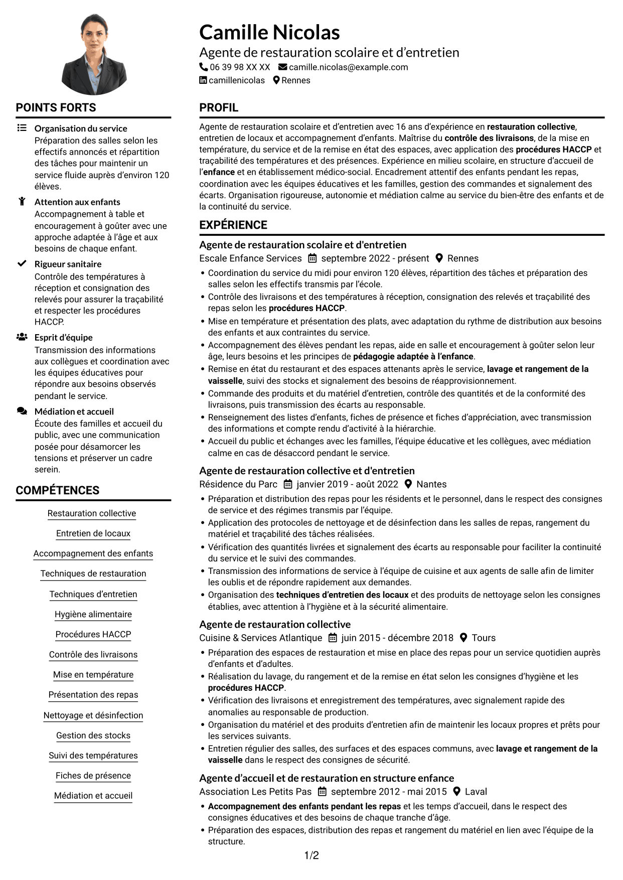 Exemple de CV — page 1