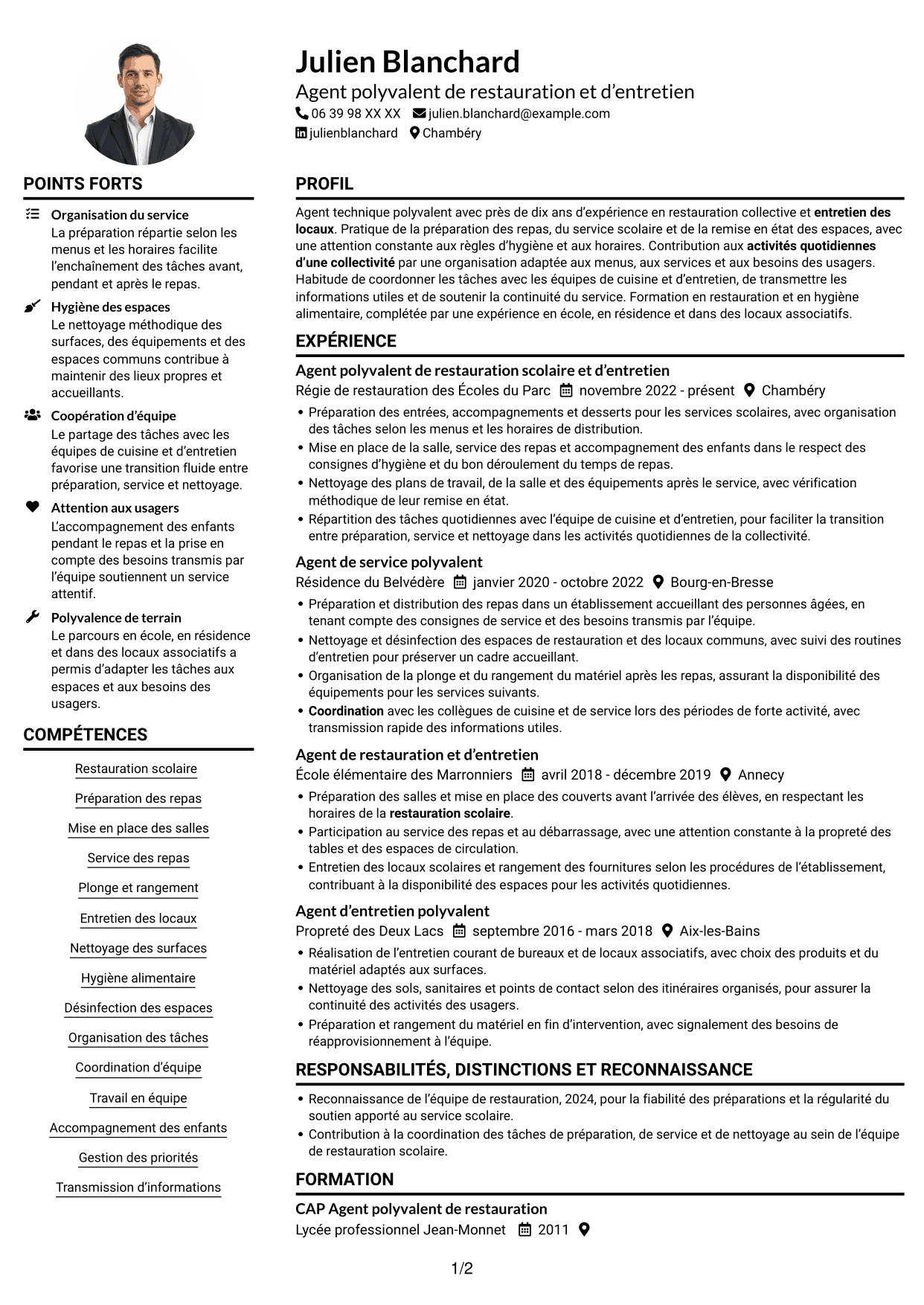 Exemple de CV — page 1