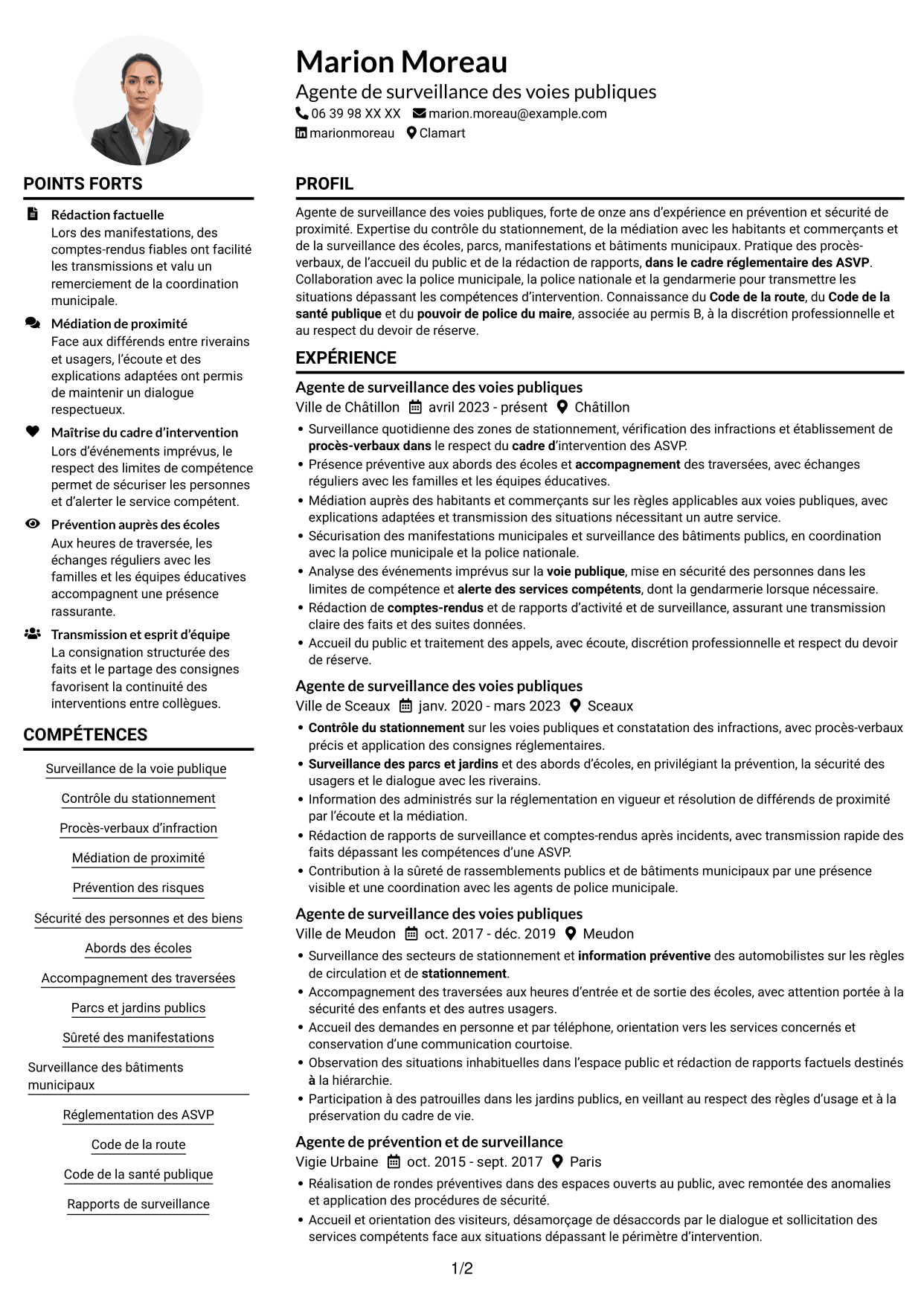 Exemple de CV — page 1
