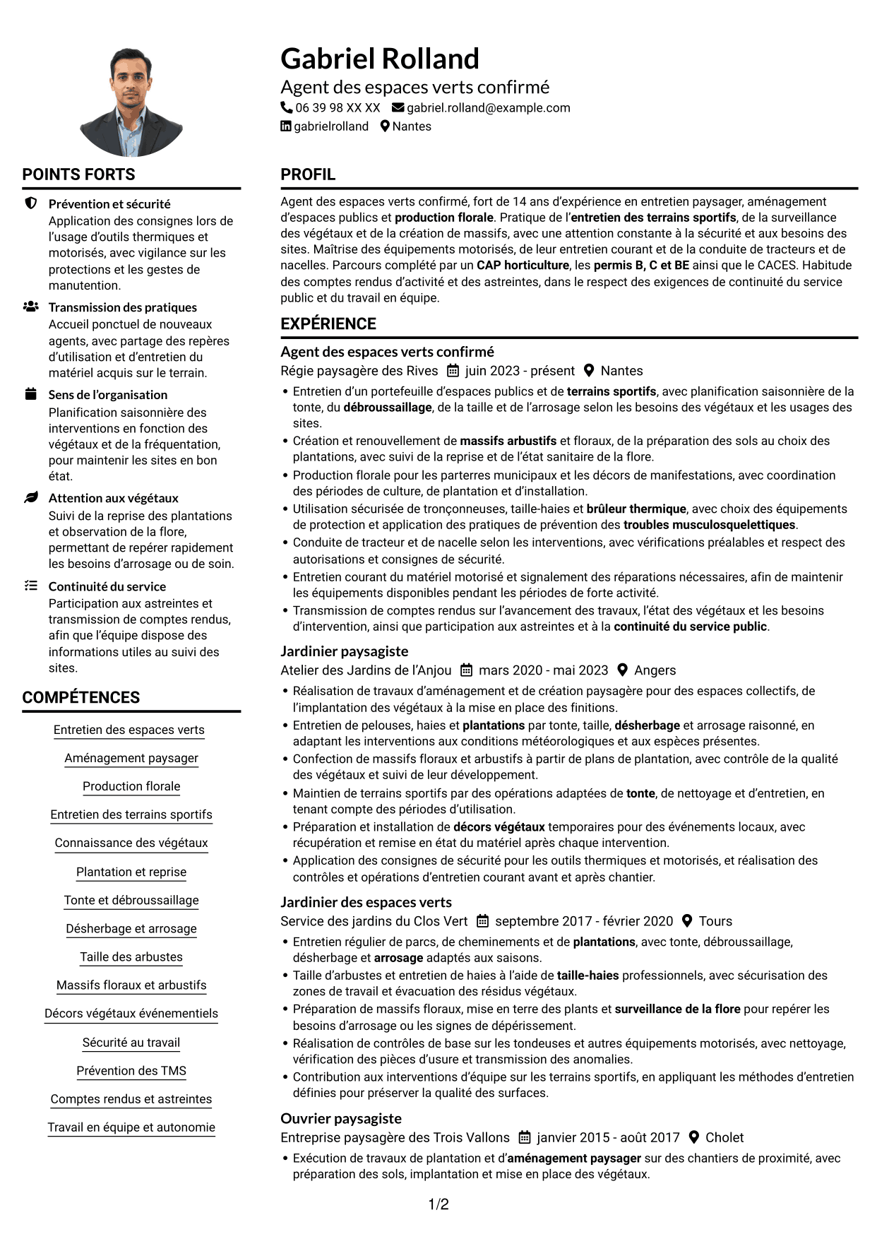 Exemple de CV — page 1