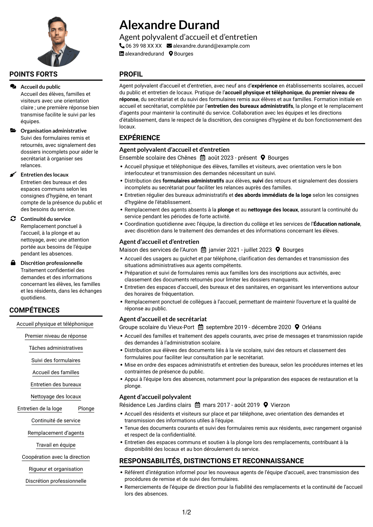 Exemple de CV — page 1