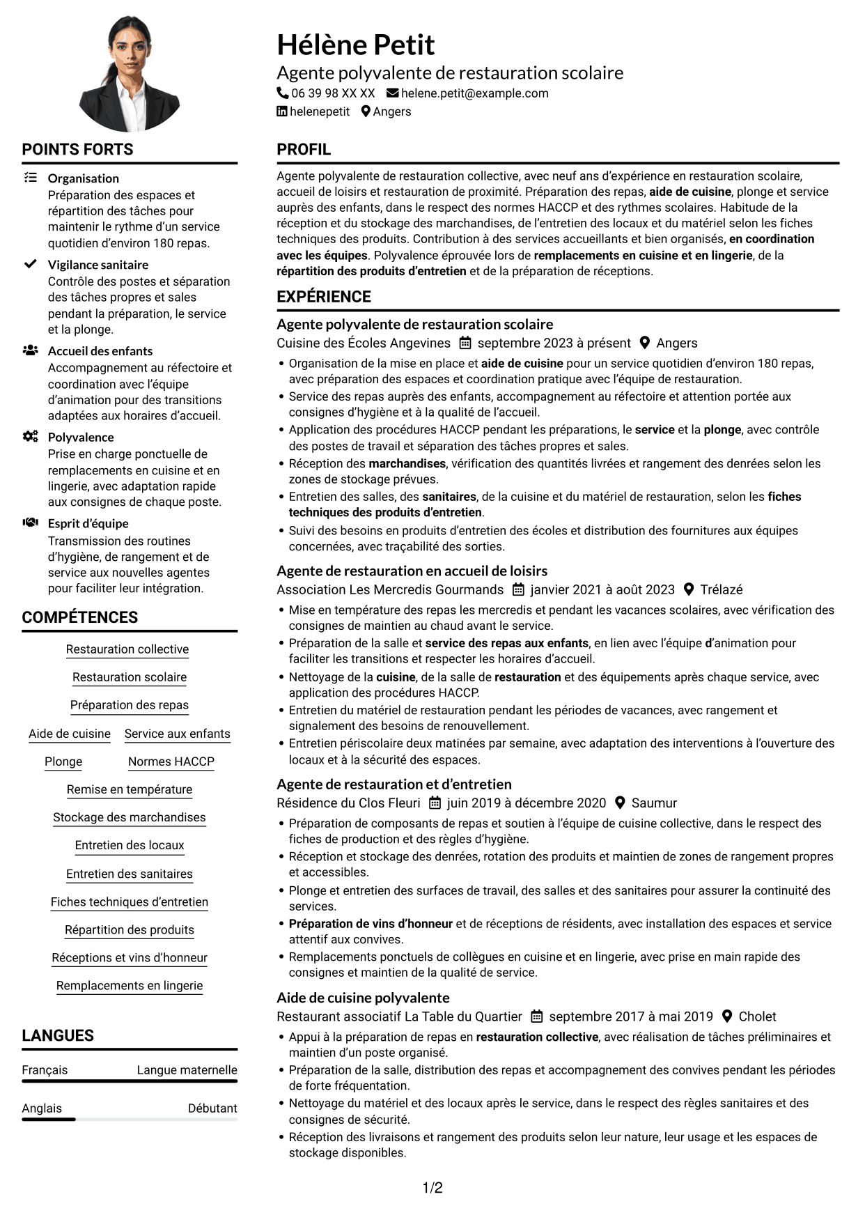 Exemple de CV — page 1