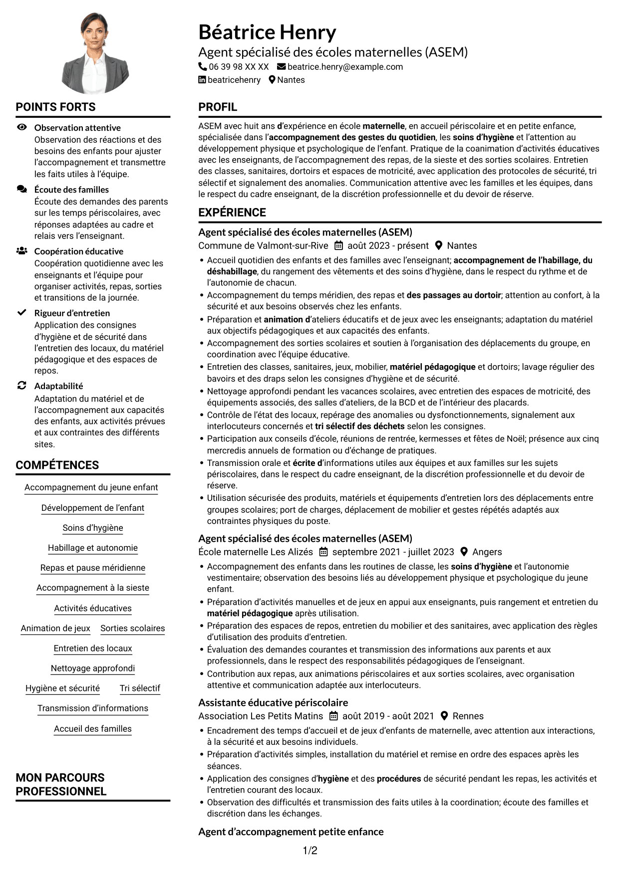 Exemple de CV — page 1