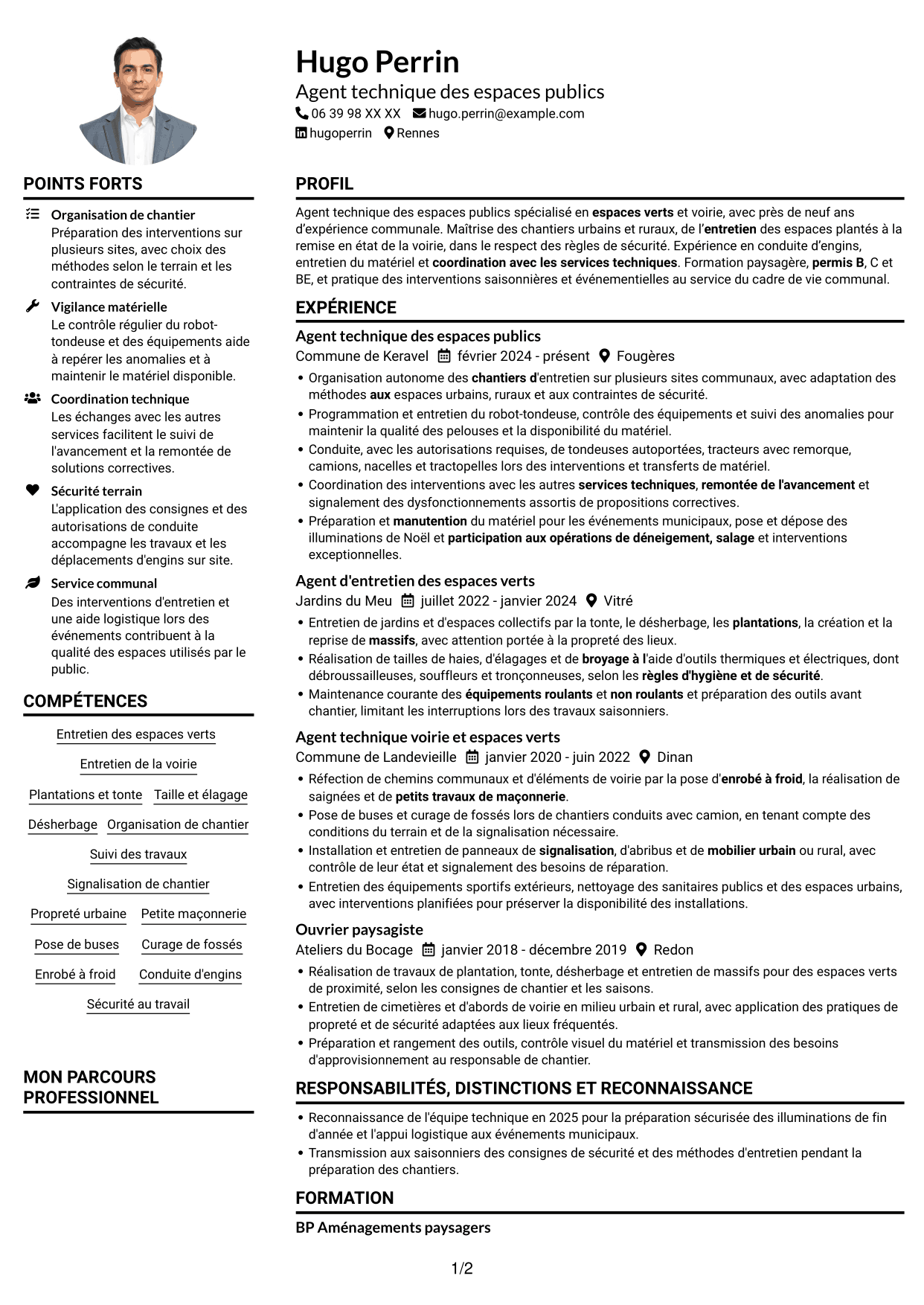 Exemple de CV — page 1
