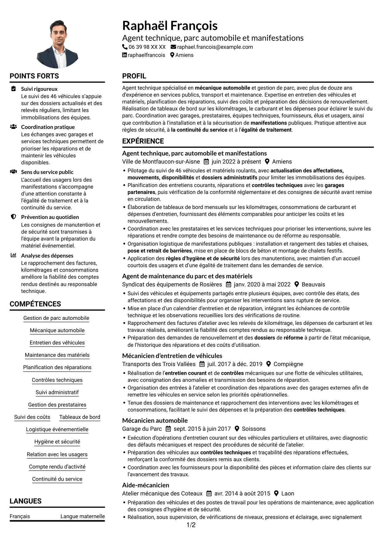 Exemple de CV — page 1