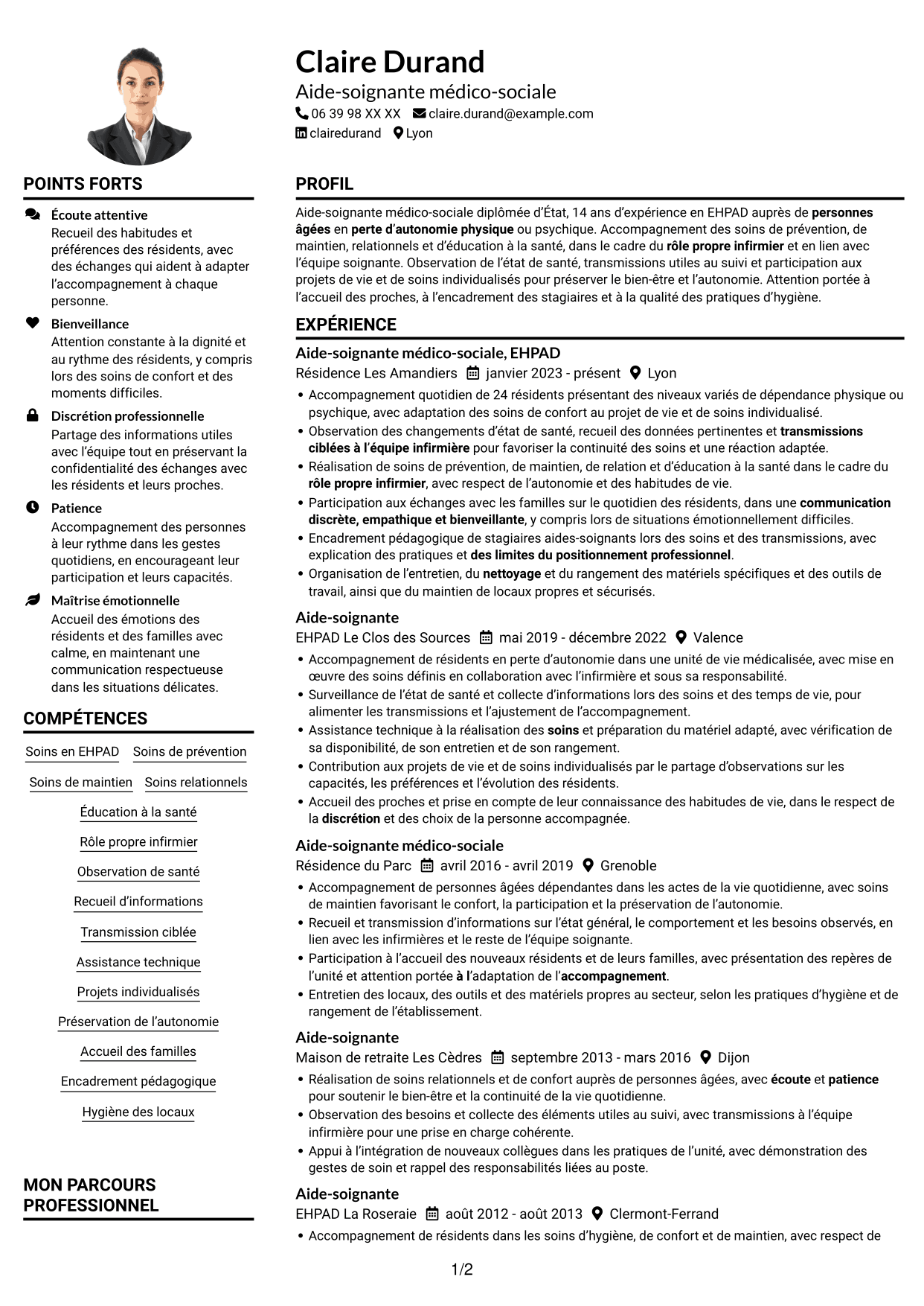 Exemple de CV — page 1