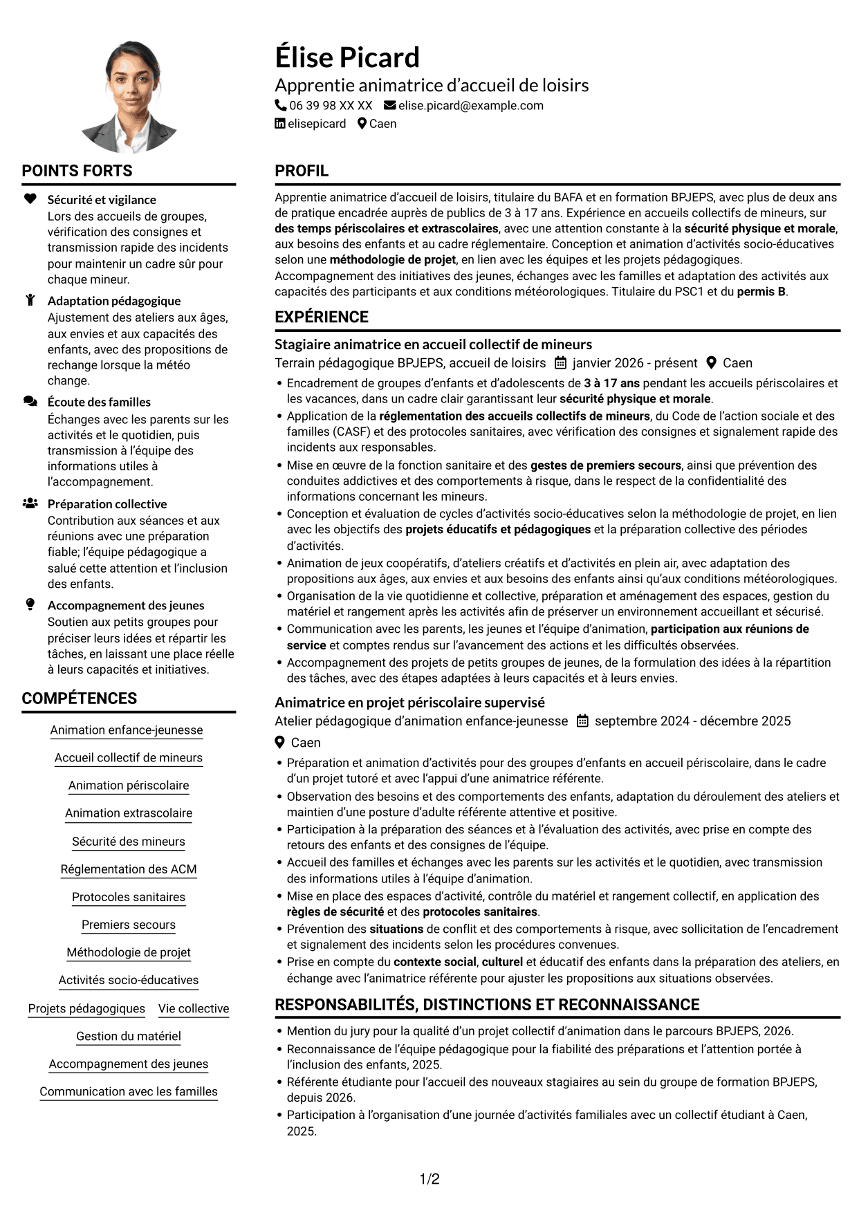 Exemple de CV — page 1