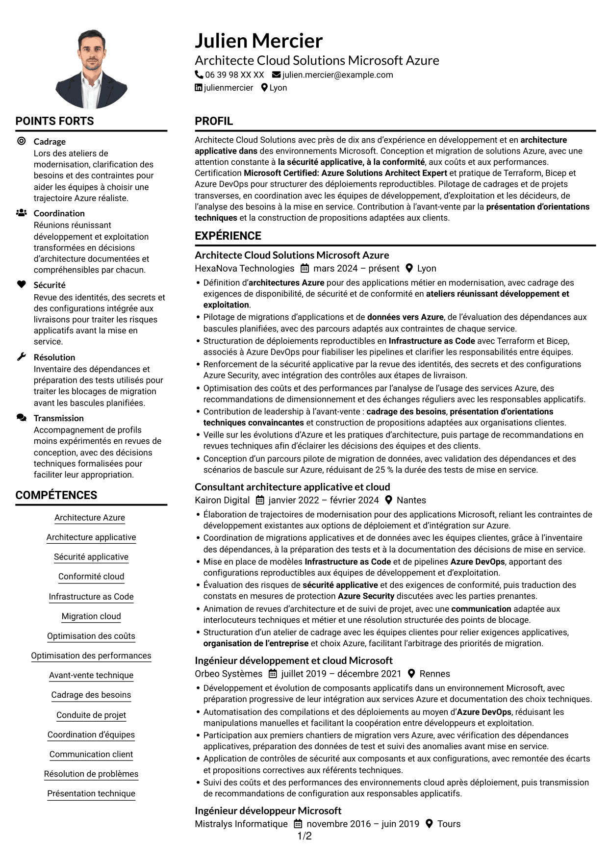 Exemple de CV — page 1