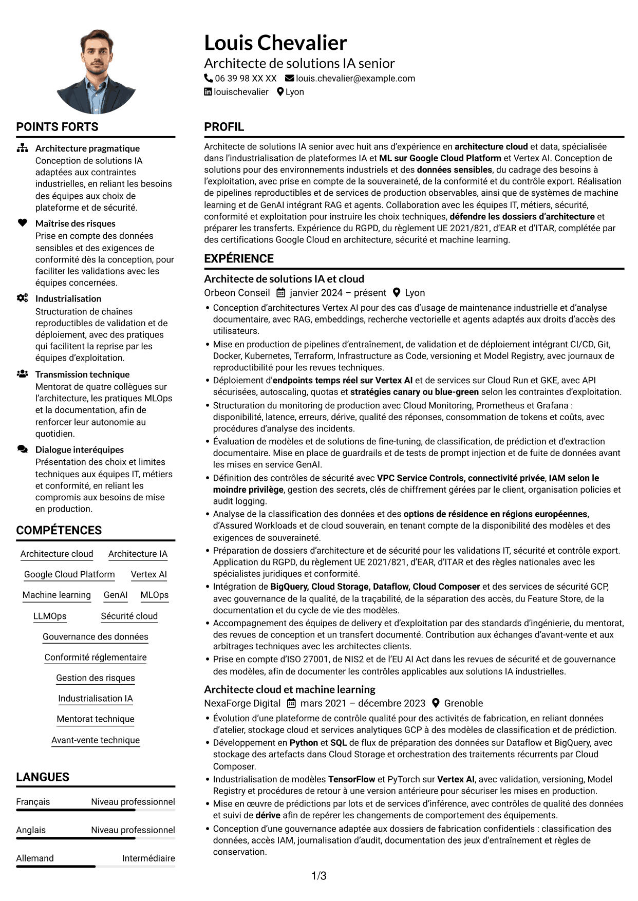 Exemple de CV — page 1