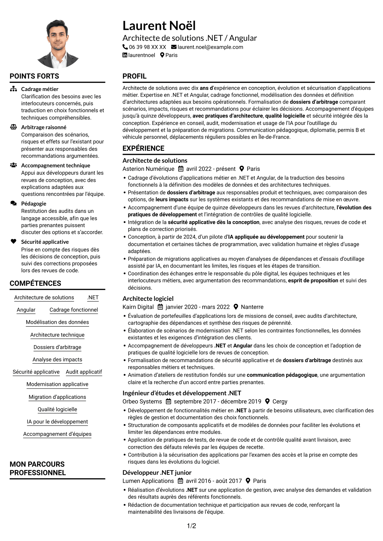 Exemple de CV — page 1