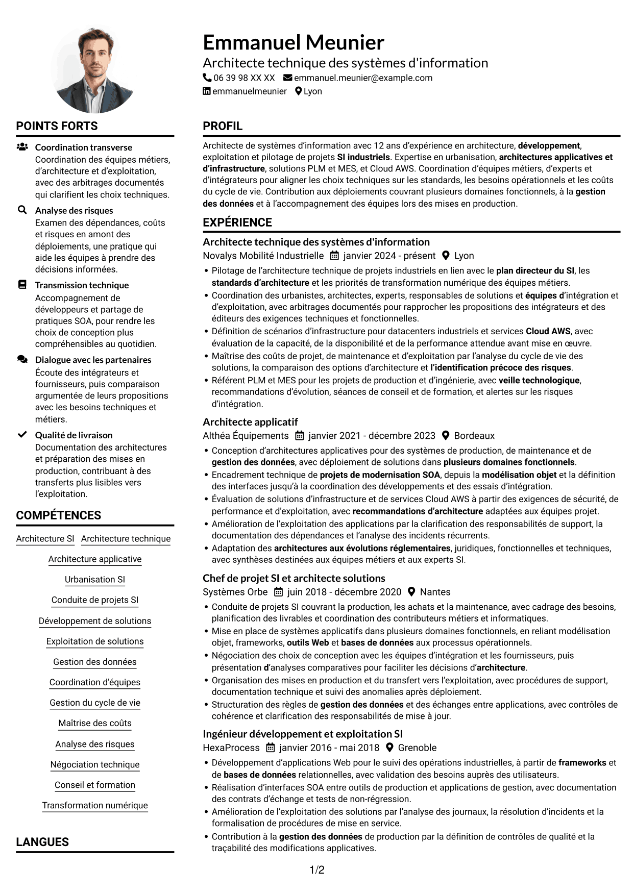 Exemple de CV — page 1