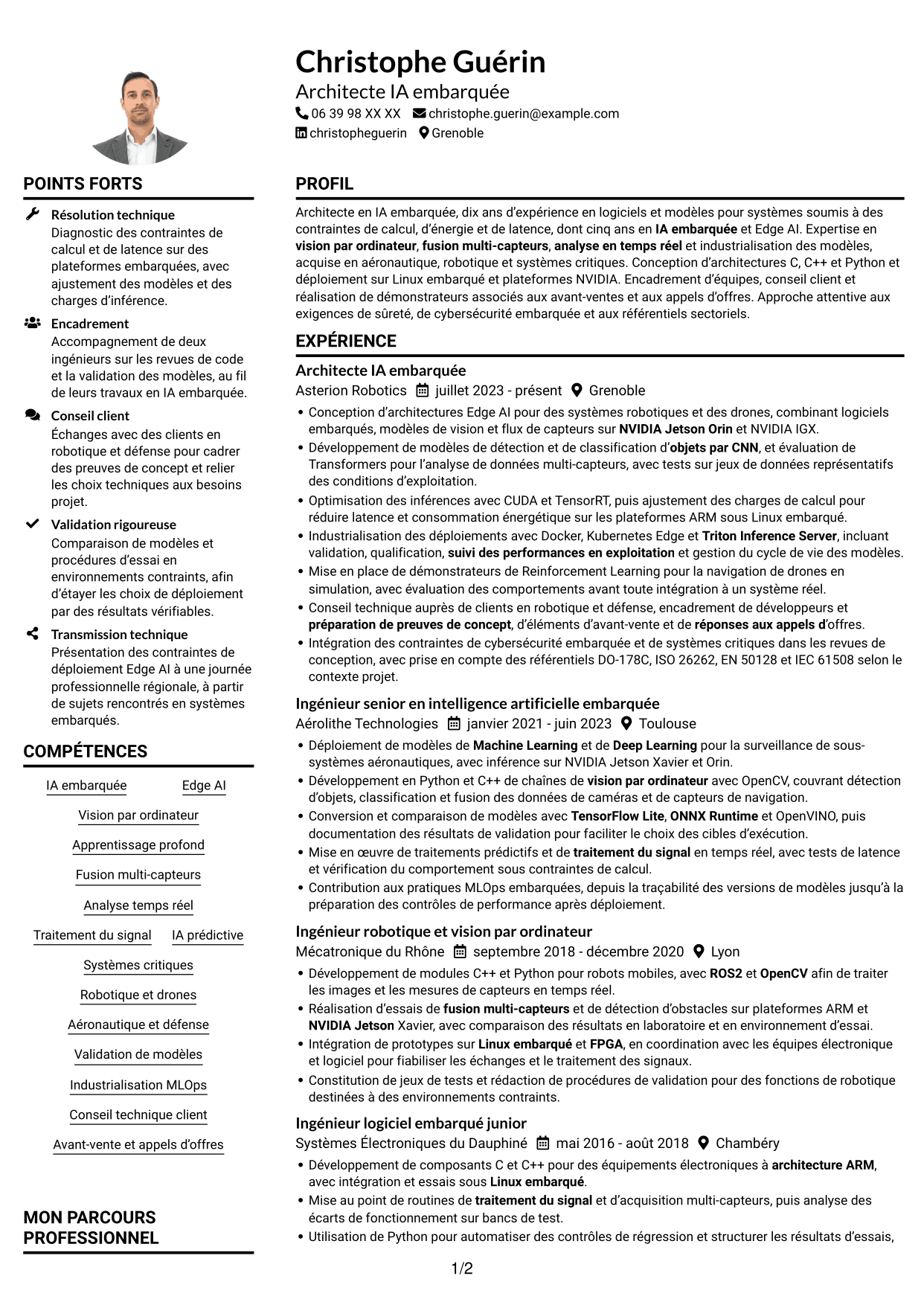 Exemple de CV — page 1