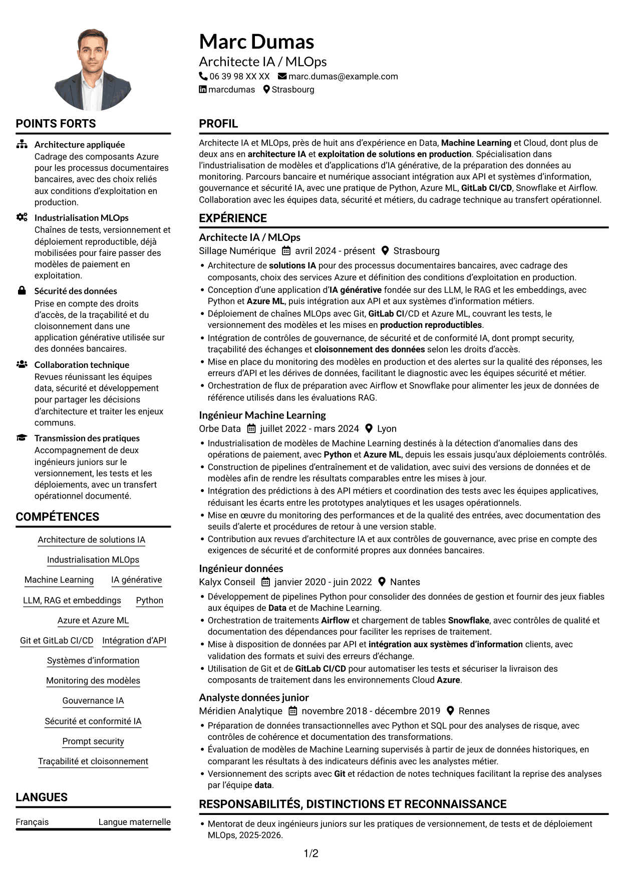 Exemple de CV — page 1