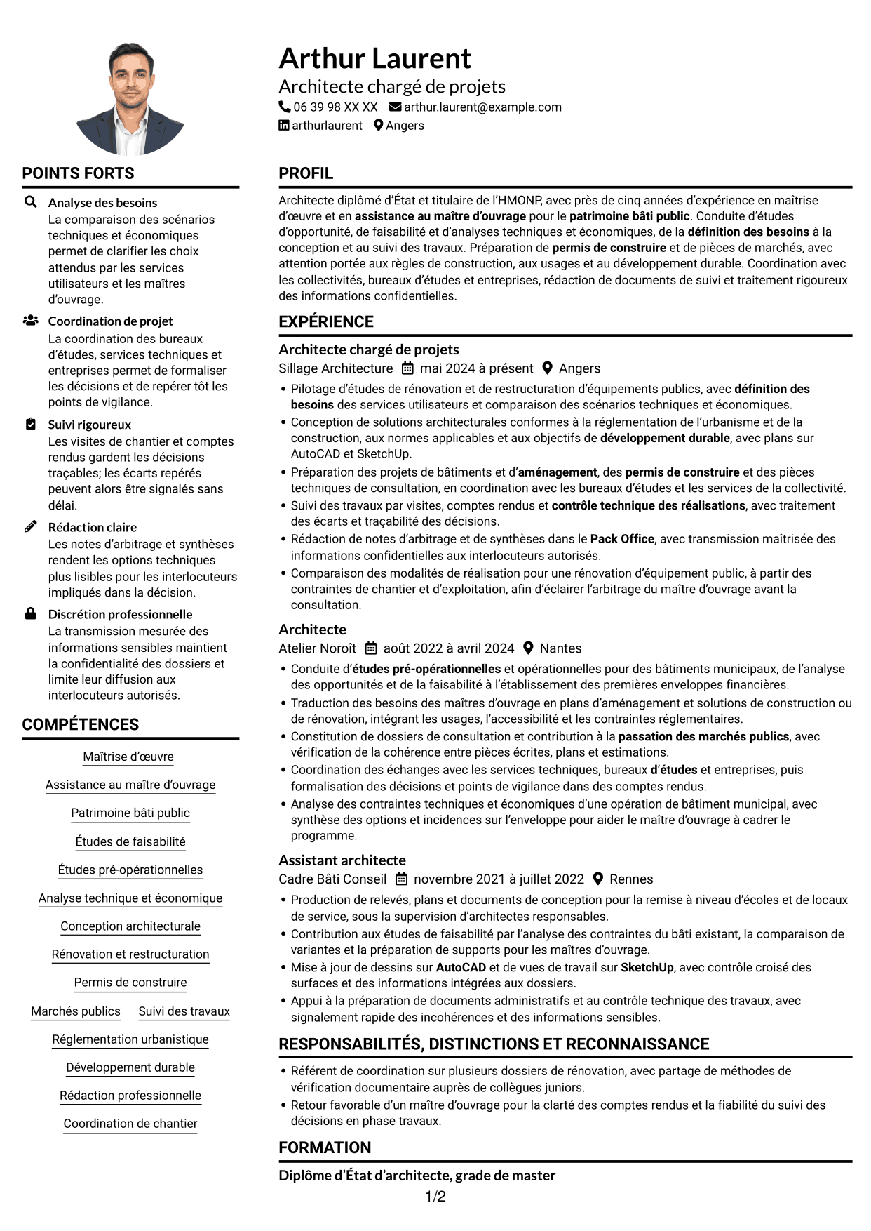 Exemple de CV — page 1