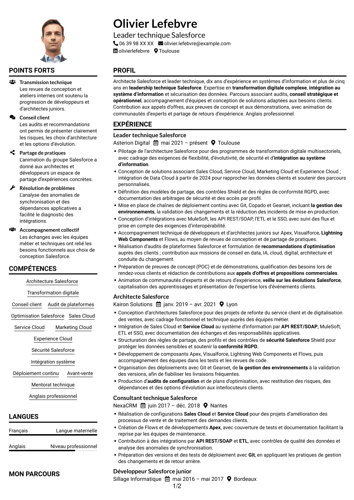 Exemple de CV — page 1