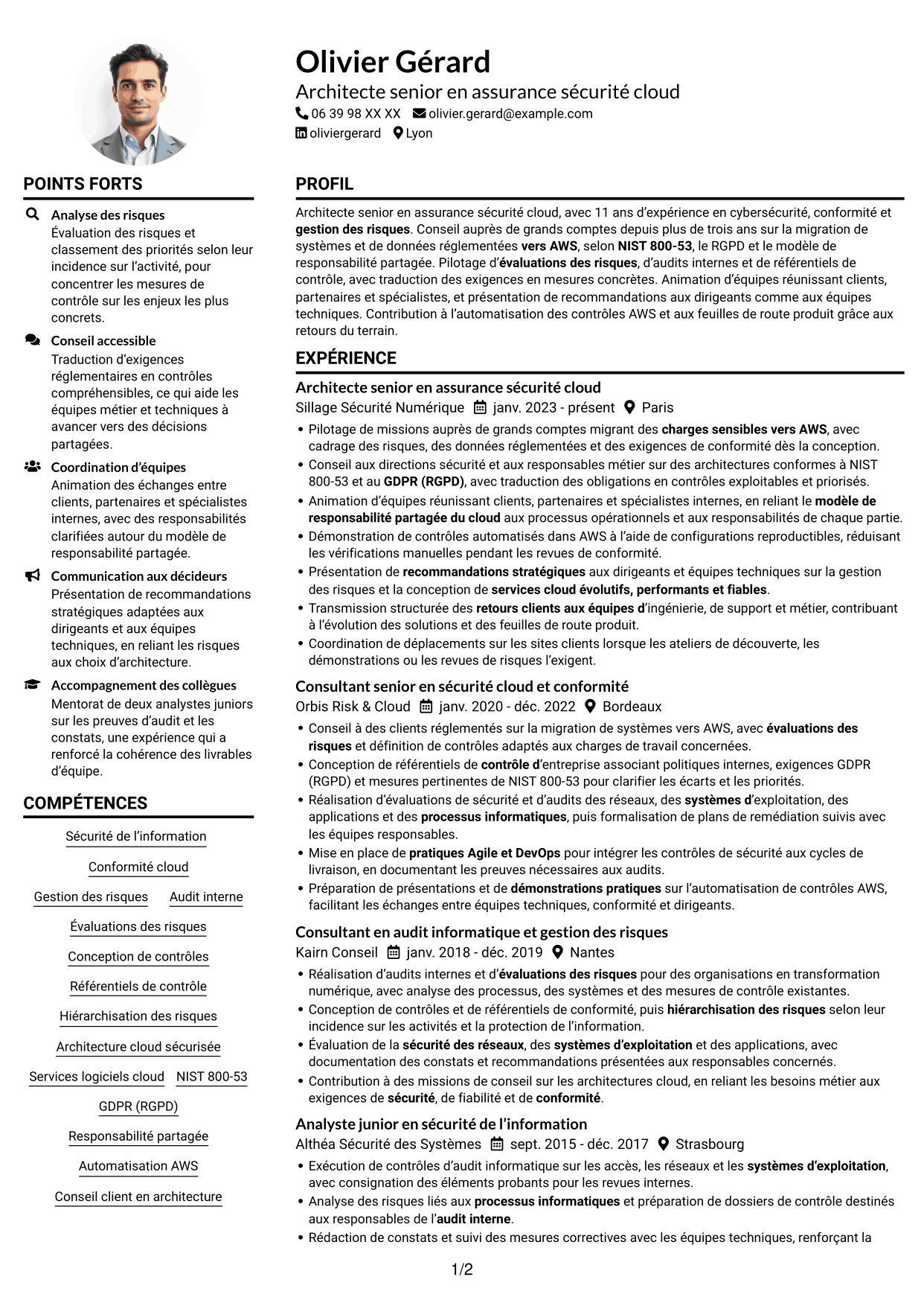 Exemple de CV — page 1