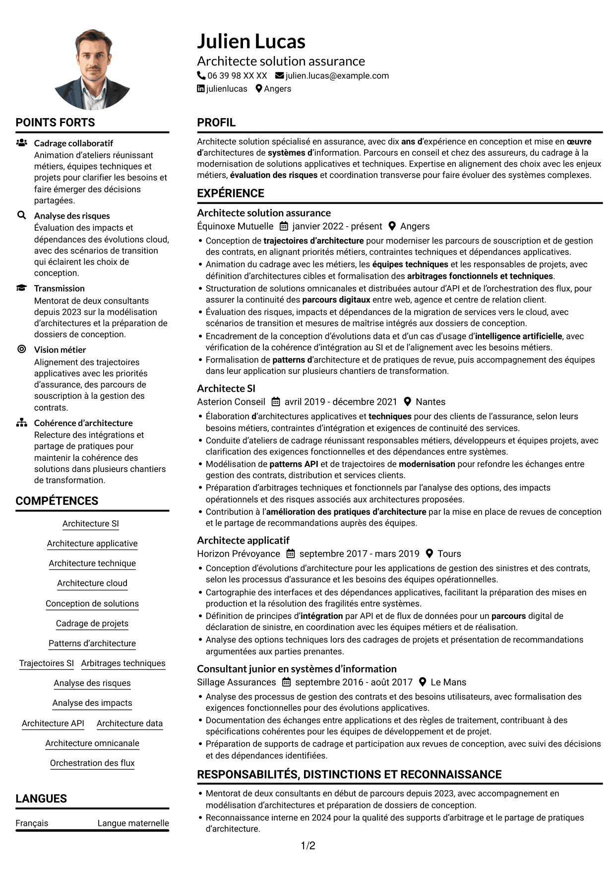 Exemple de CV — page 1