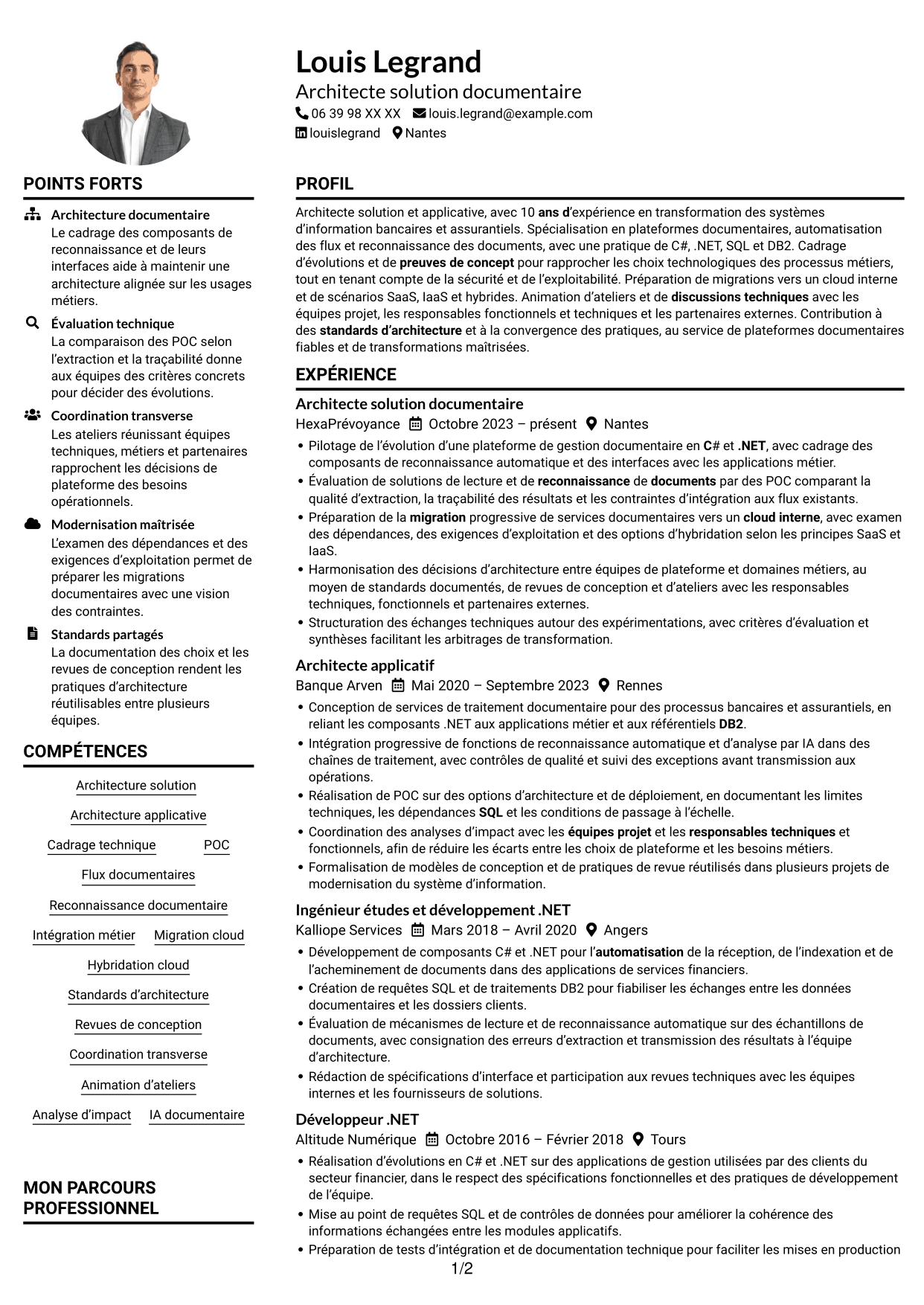 Exemple de CV — page 1