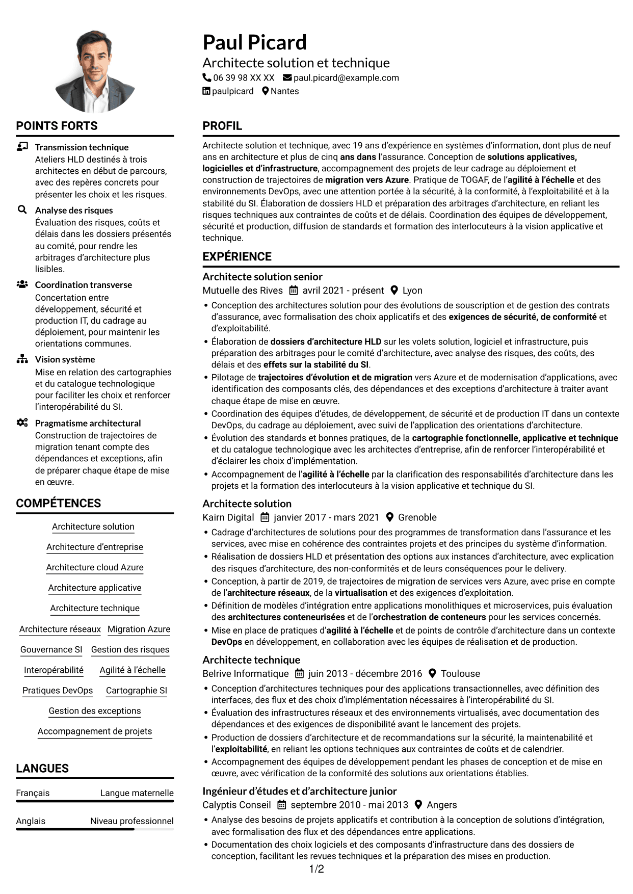 Exemple de CV — page 1