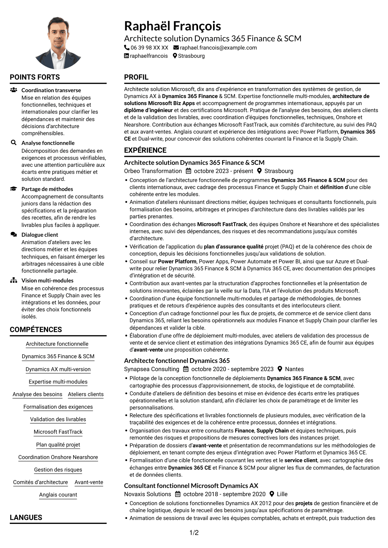 Exemple de CV — page 1