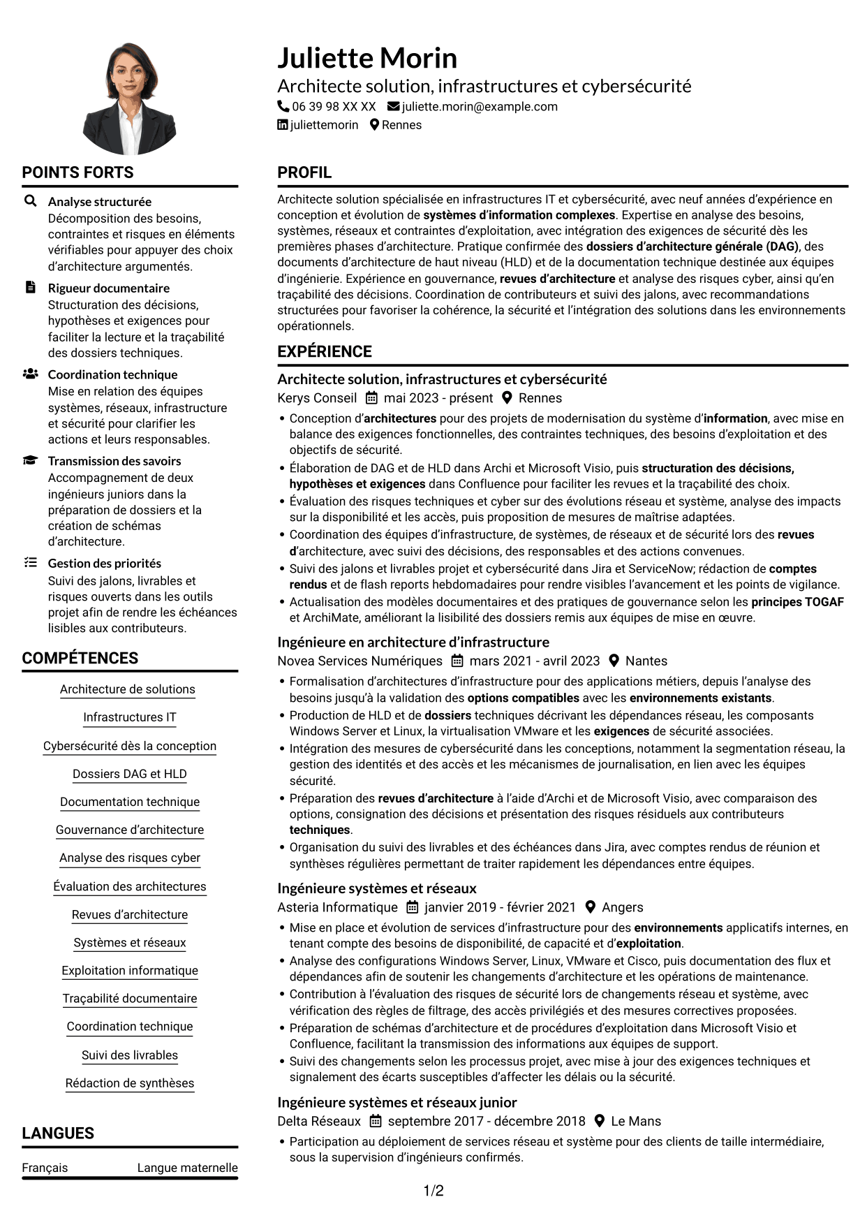 Exemple de CV — page 1