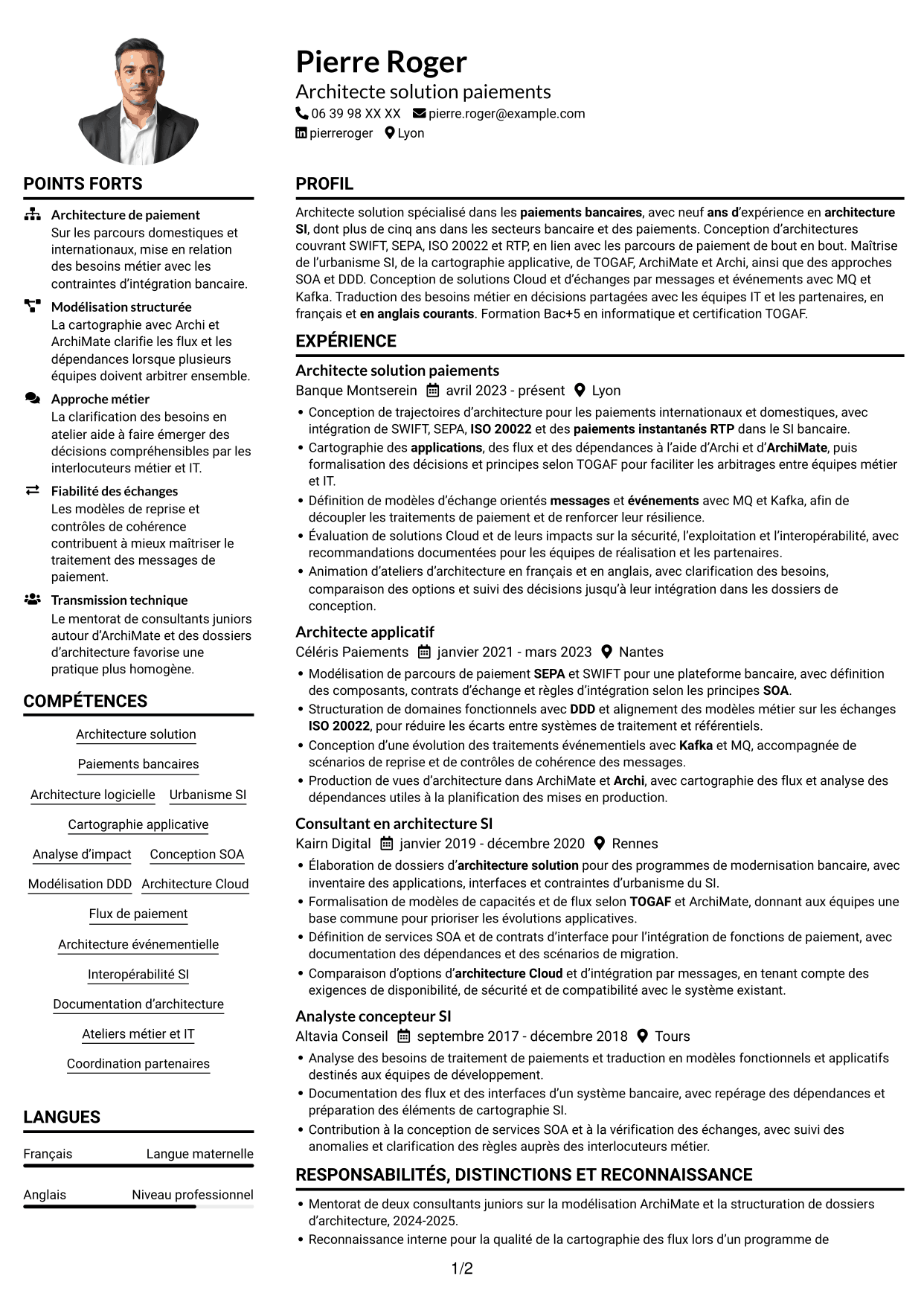 Exemple de CV — page 1