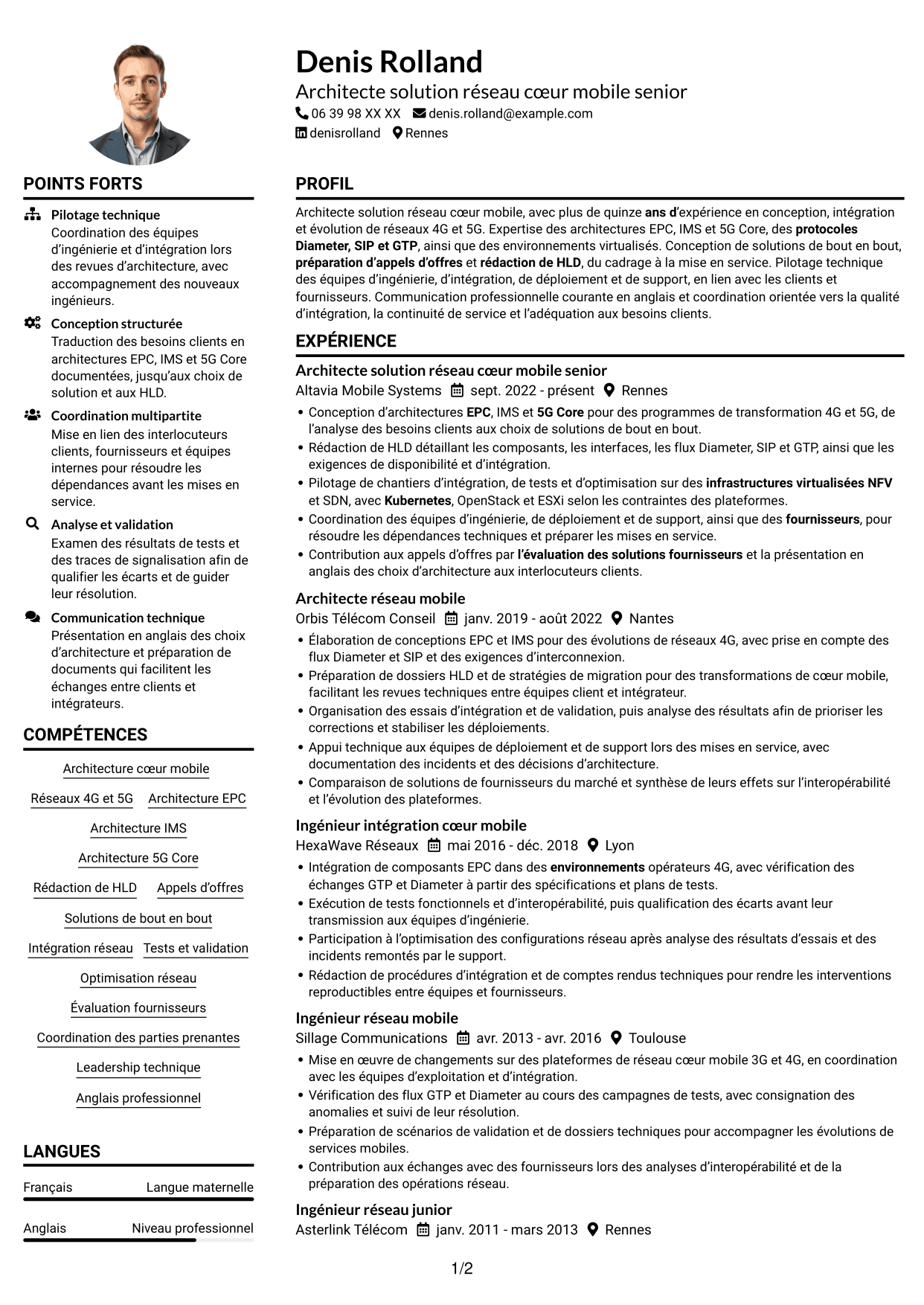 Exemple de CV — page 1