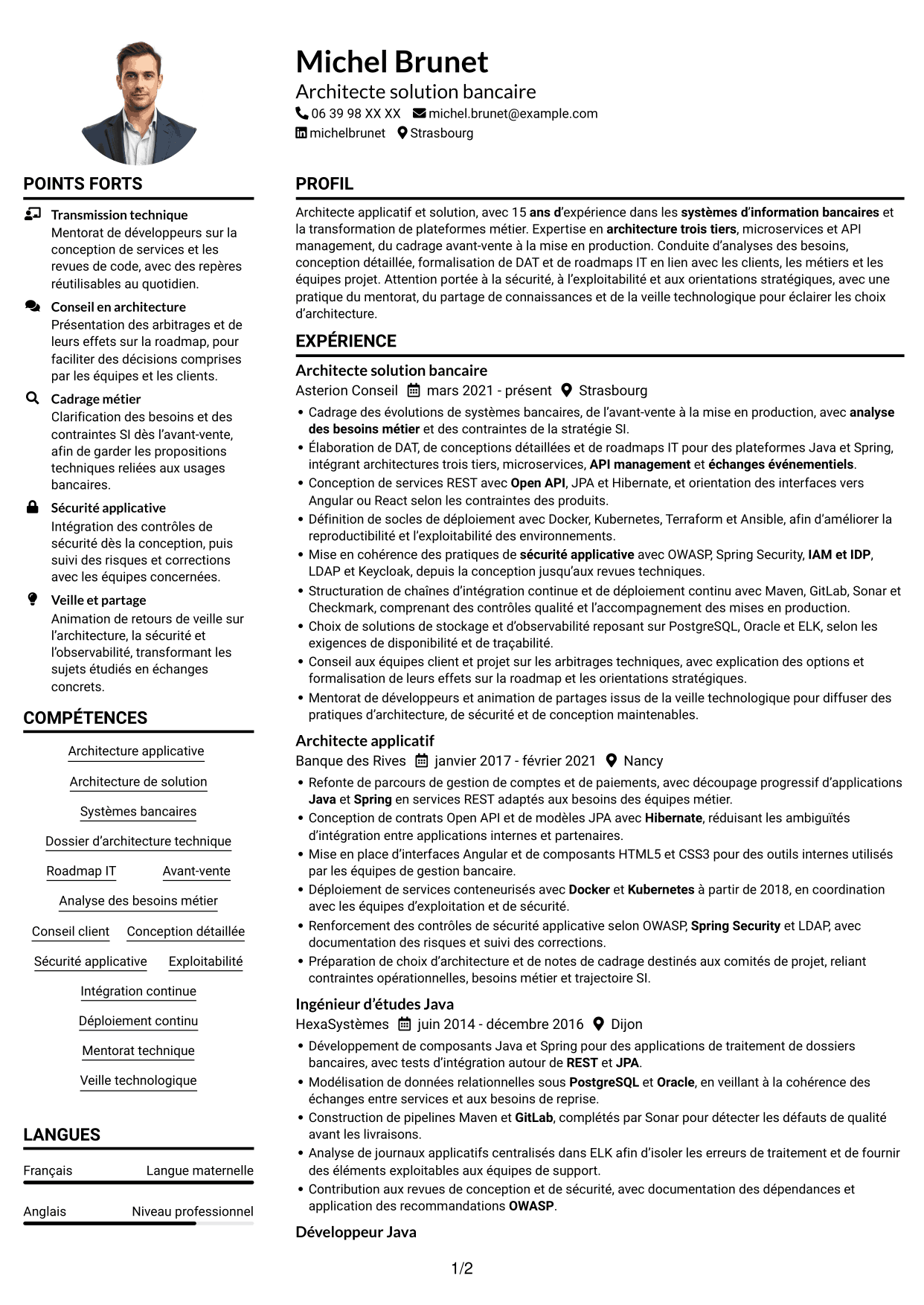 Exemple de CV — page 1