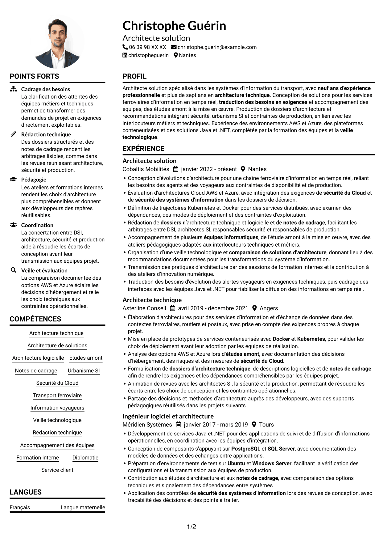Exemple de CV — page 1
