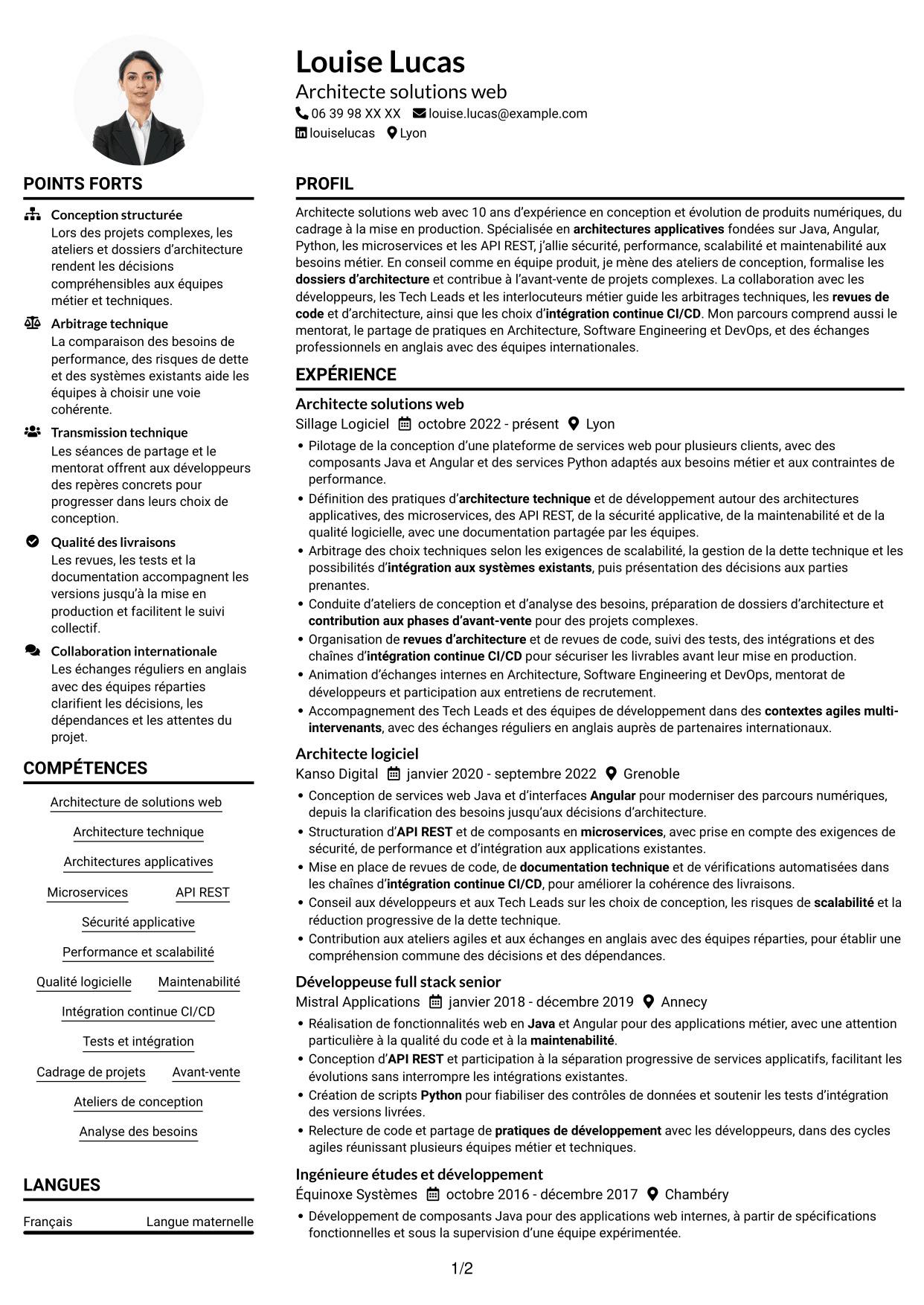 Exemple de CV — page 1