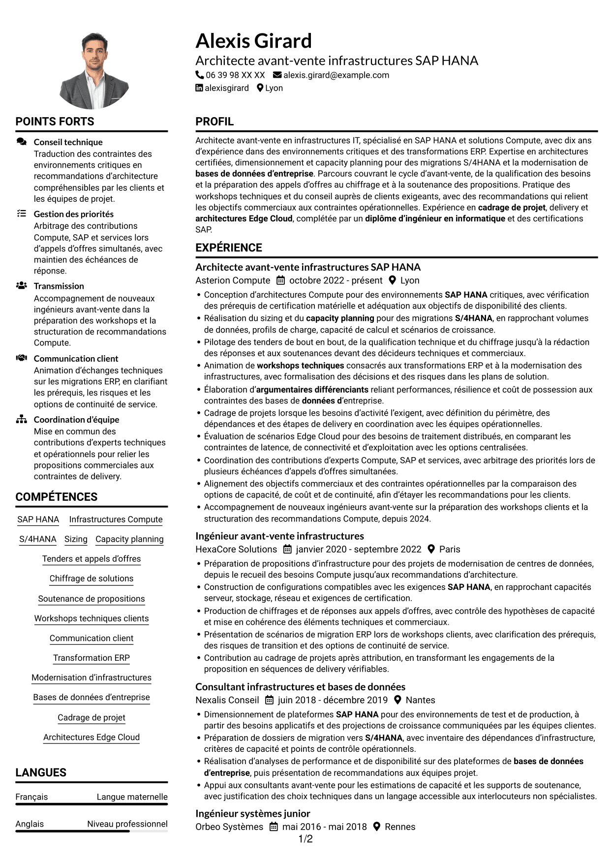 Exemple de CV — page 1