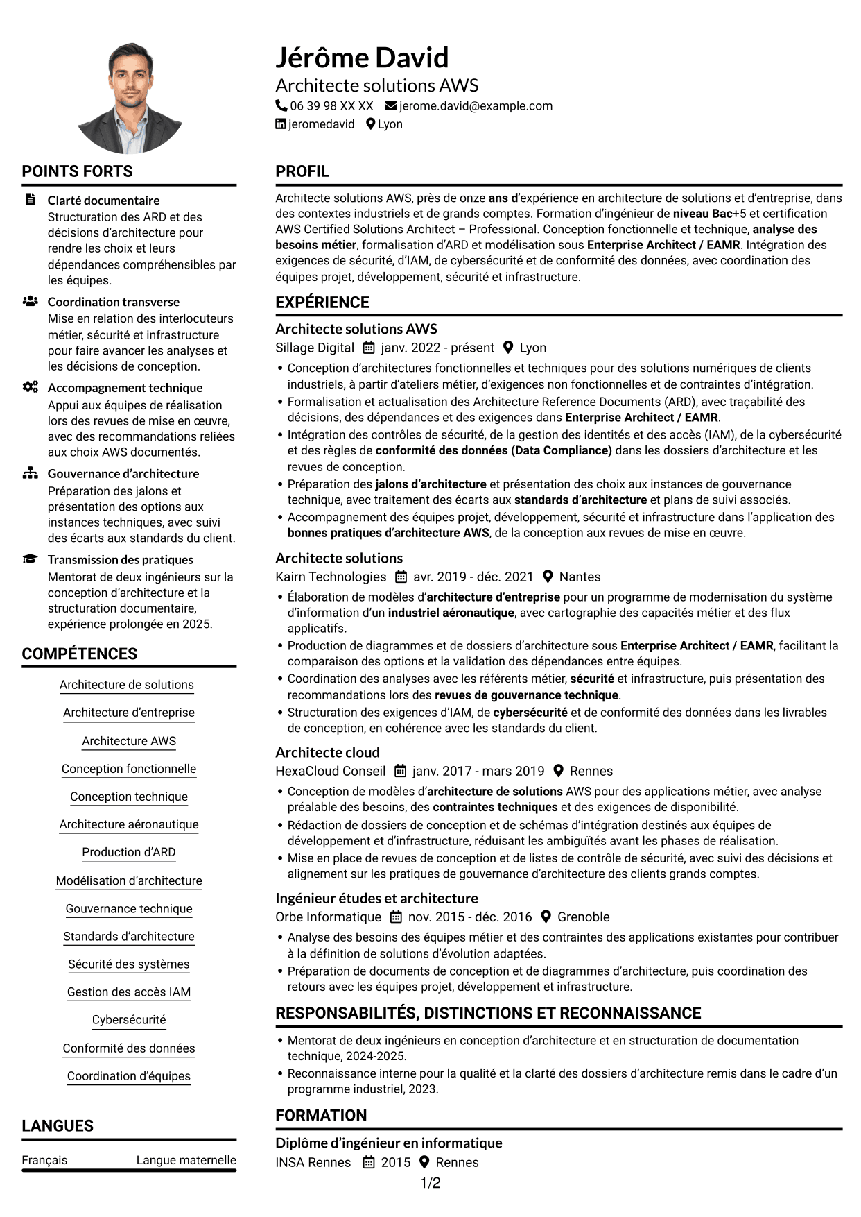 Exemple de CV — page 1
