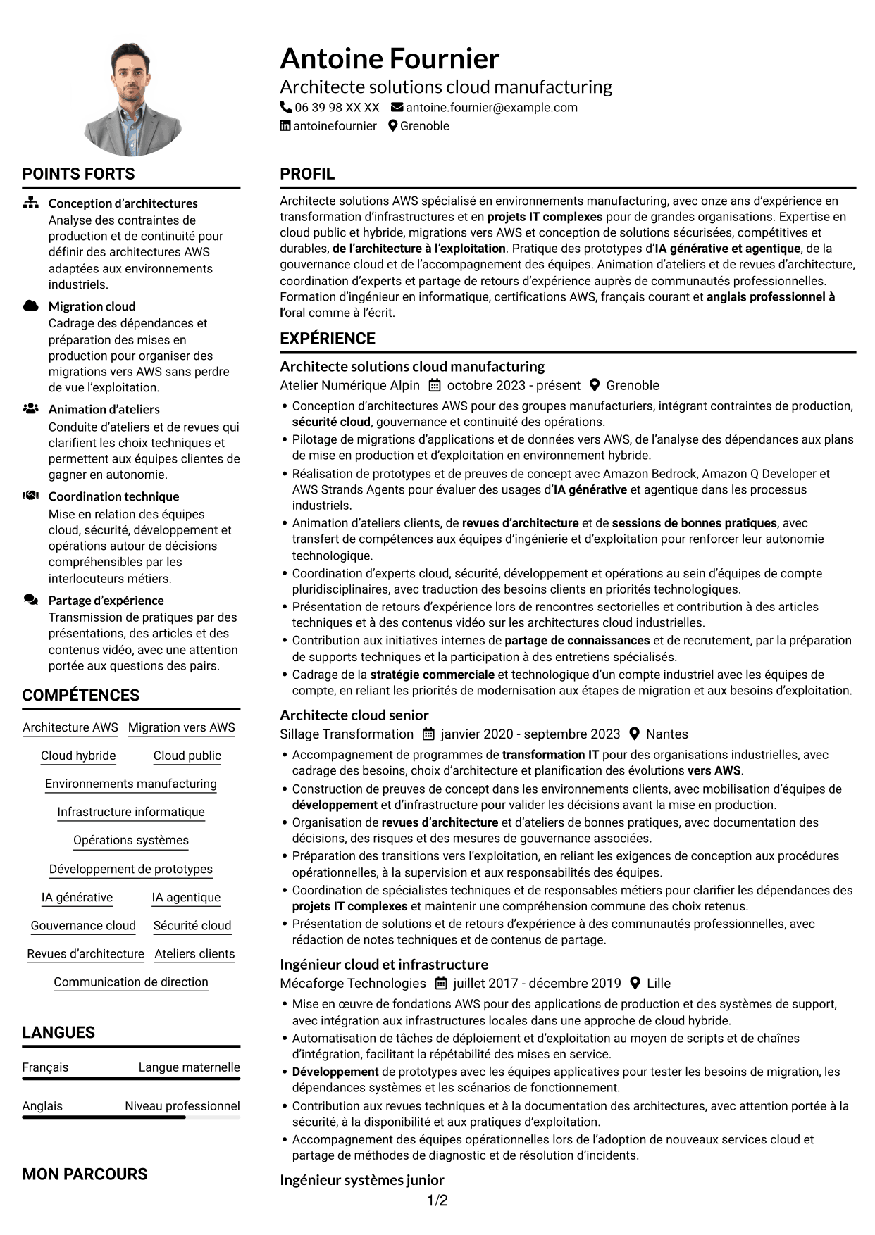 Exemple de CV — page 1