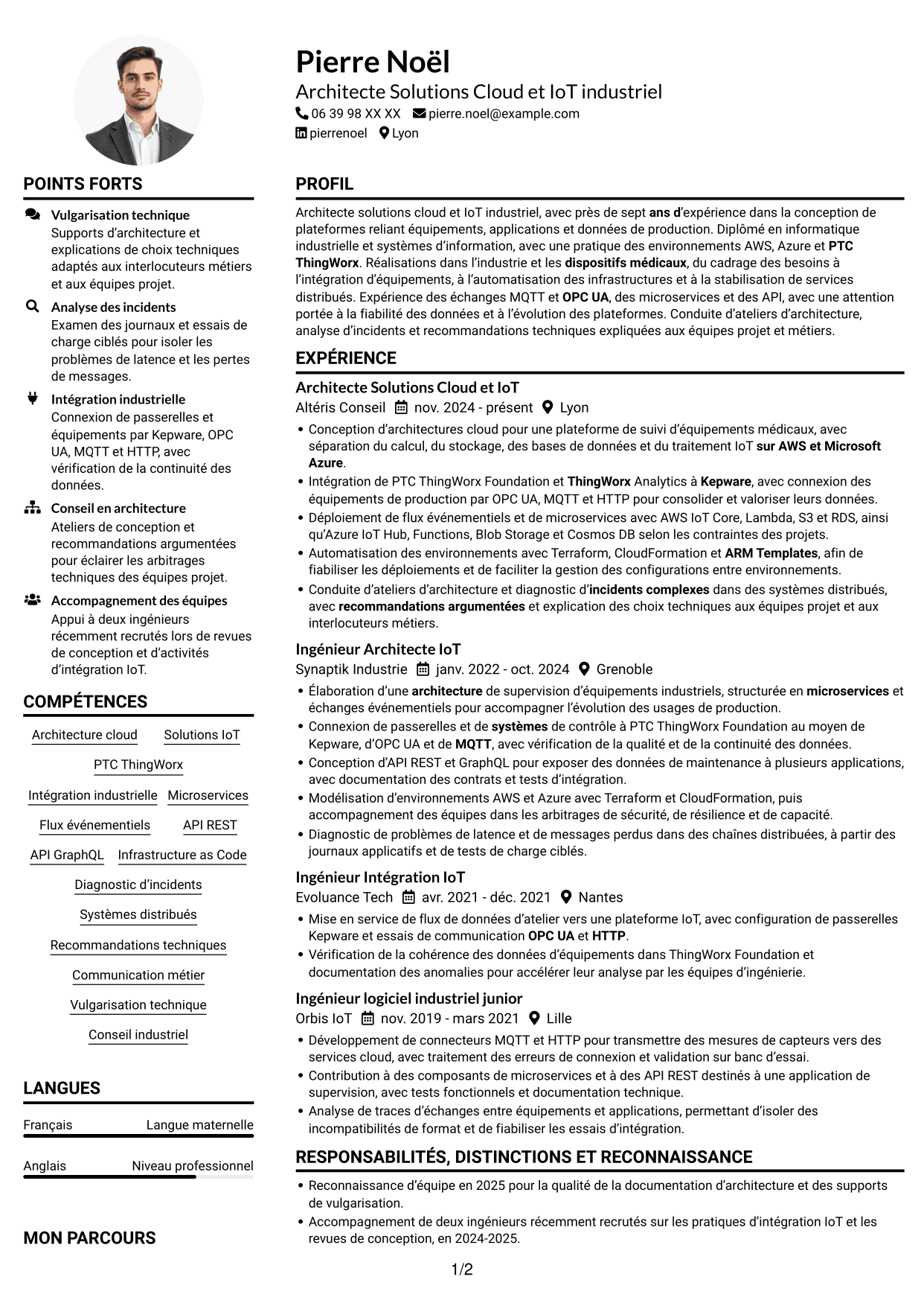 Exemple de CV — page 1