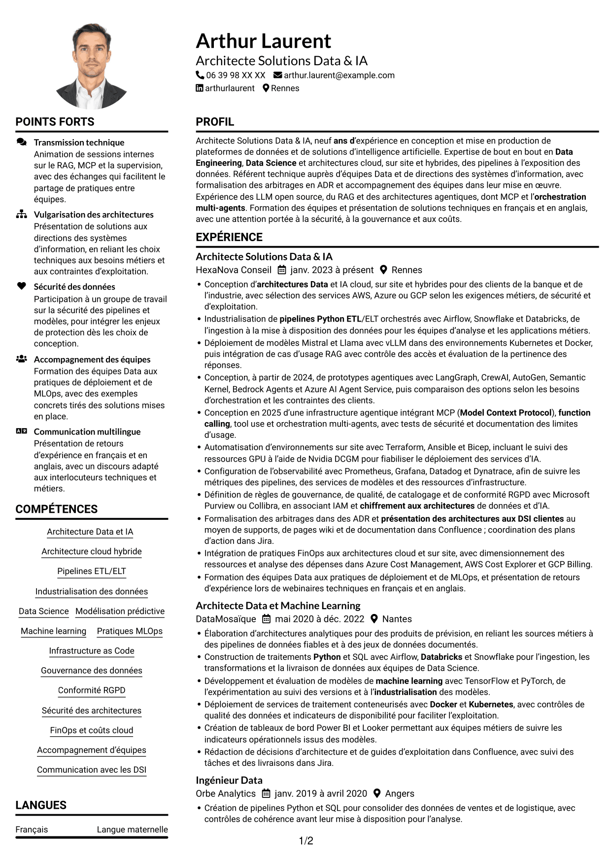 Exemple de CV — page 1