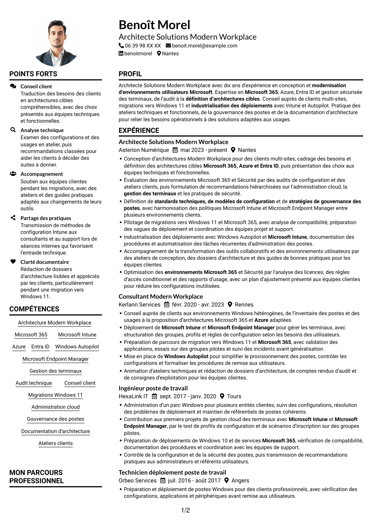 Exemple de CV — page 1