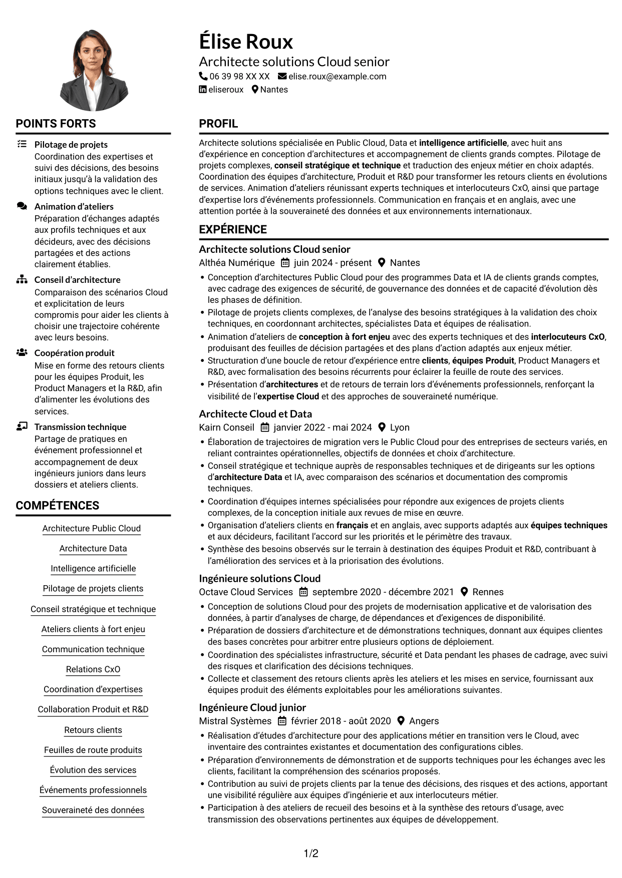 Exemple de CV — page 1