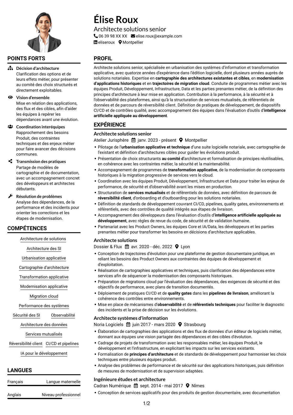 Exemple de CV — page 1