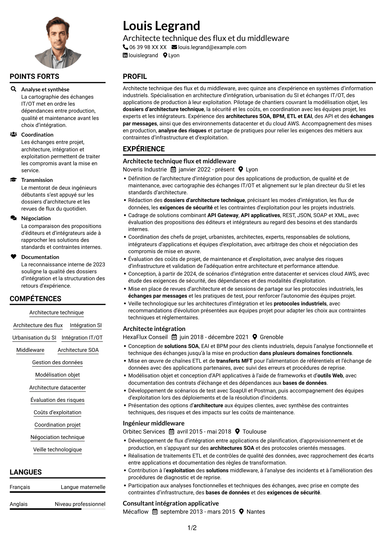 Exemple de CV — page 1