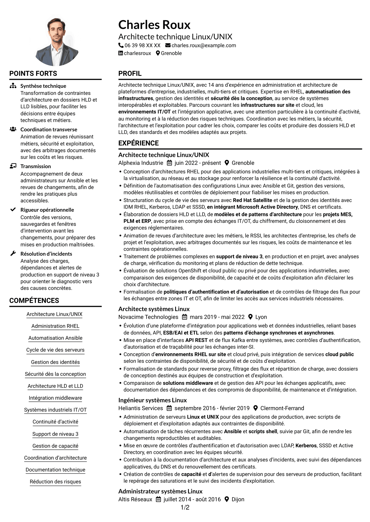 Exemple de CV — page 1