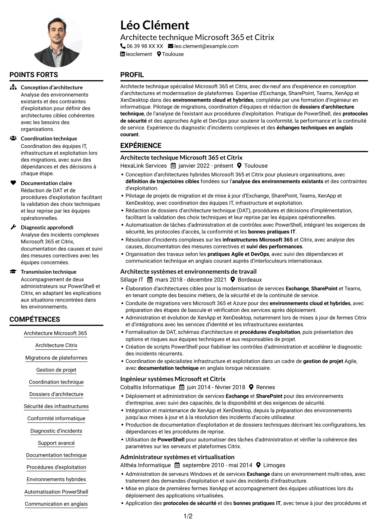 Exemple de CV — page 1