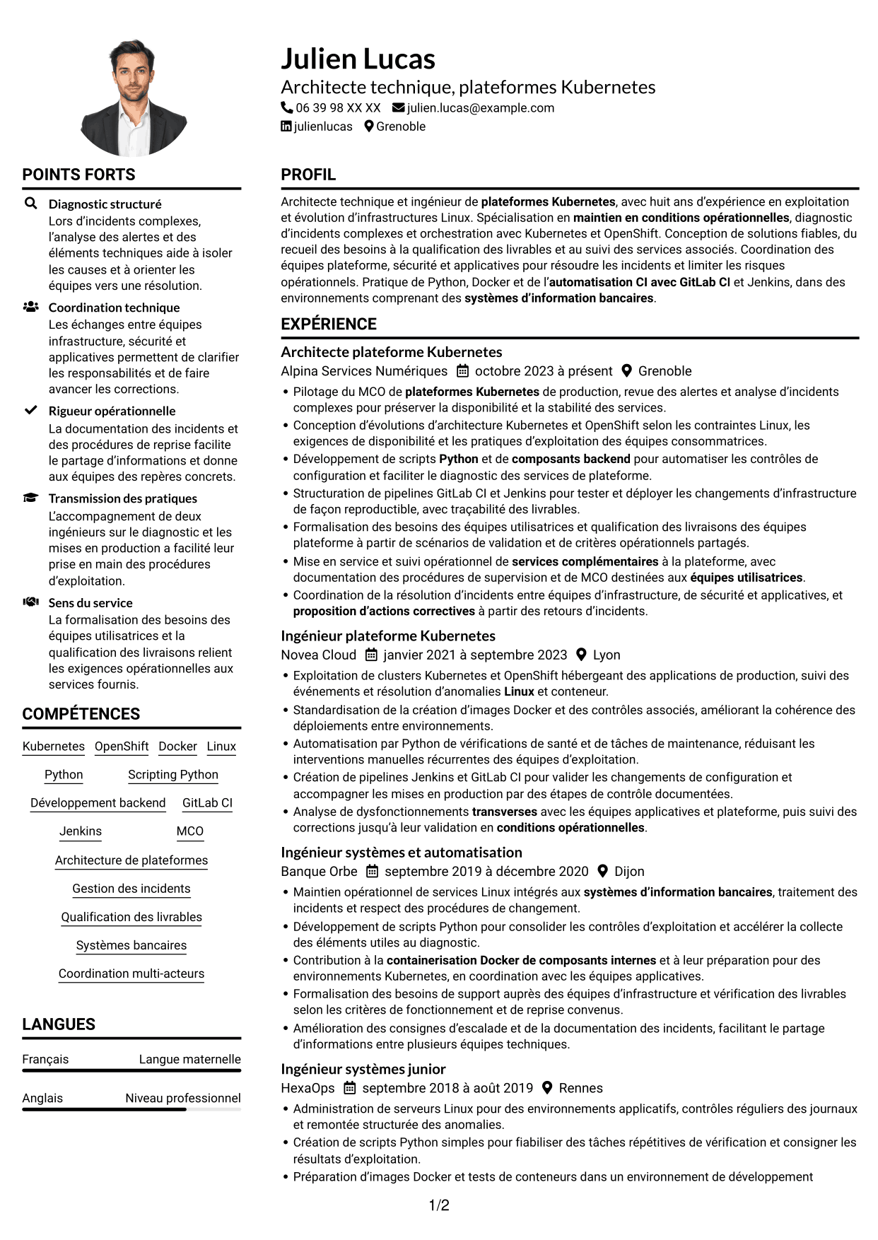 Exemple de CV — page 1